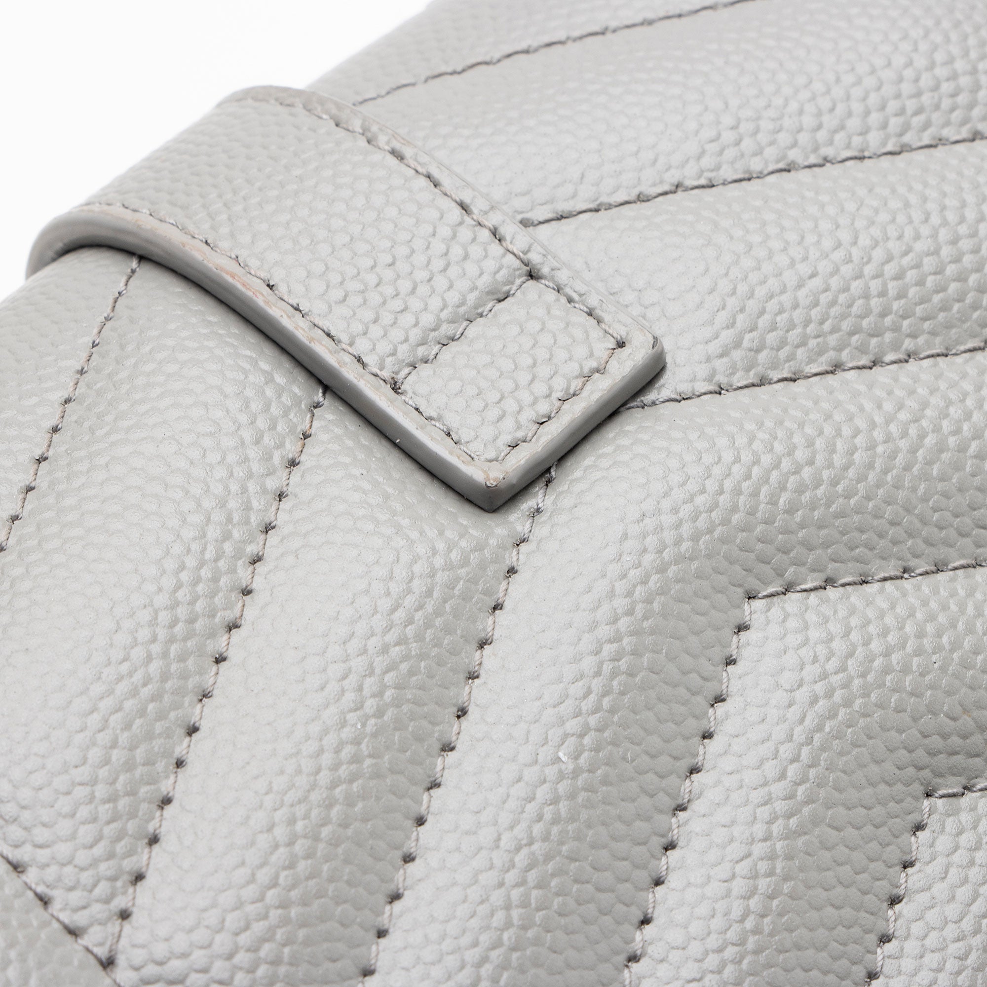 Saint Laurent Mixed Matelasse Grain de Poudre Monogram Chain Wallet