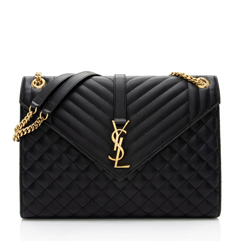 Saint Laurent Monogram Envelope Bag - Black