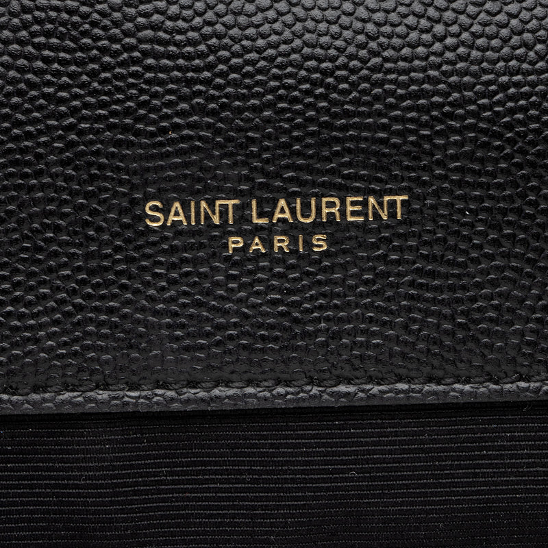 Saint Laurent Mixed Matelasse Grain de Poudre Monogram Large Envelope Bag (SHF-bhZZVe)