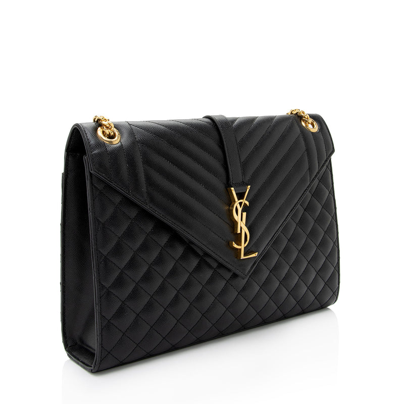 Saint Laurent Monogram Large Leather Pouch