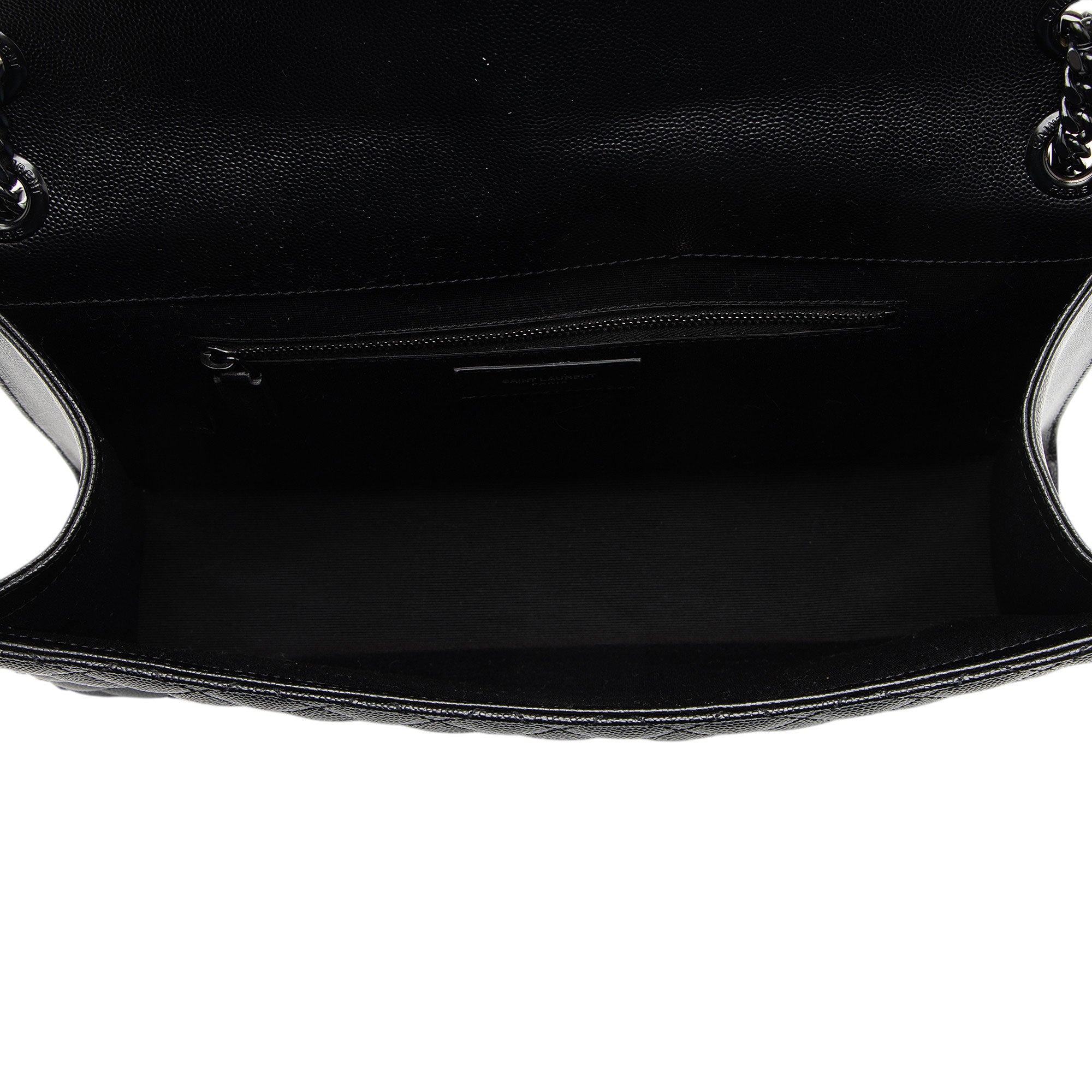 Saint Laurent Mixed Matelasse Grain de Poudre Monogram Large Shoulder Bag
