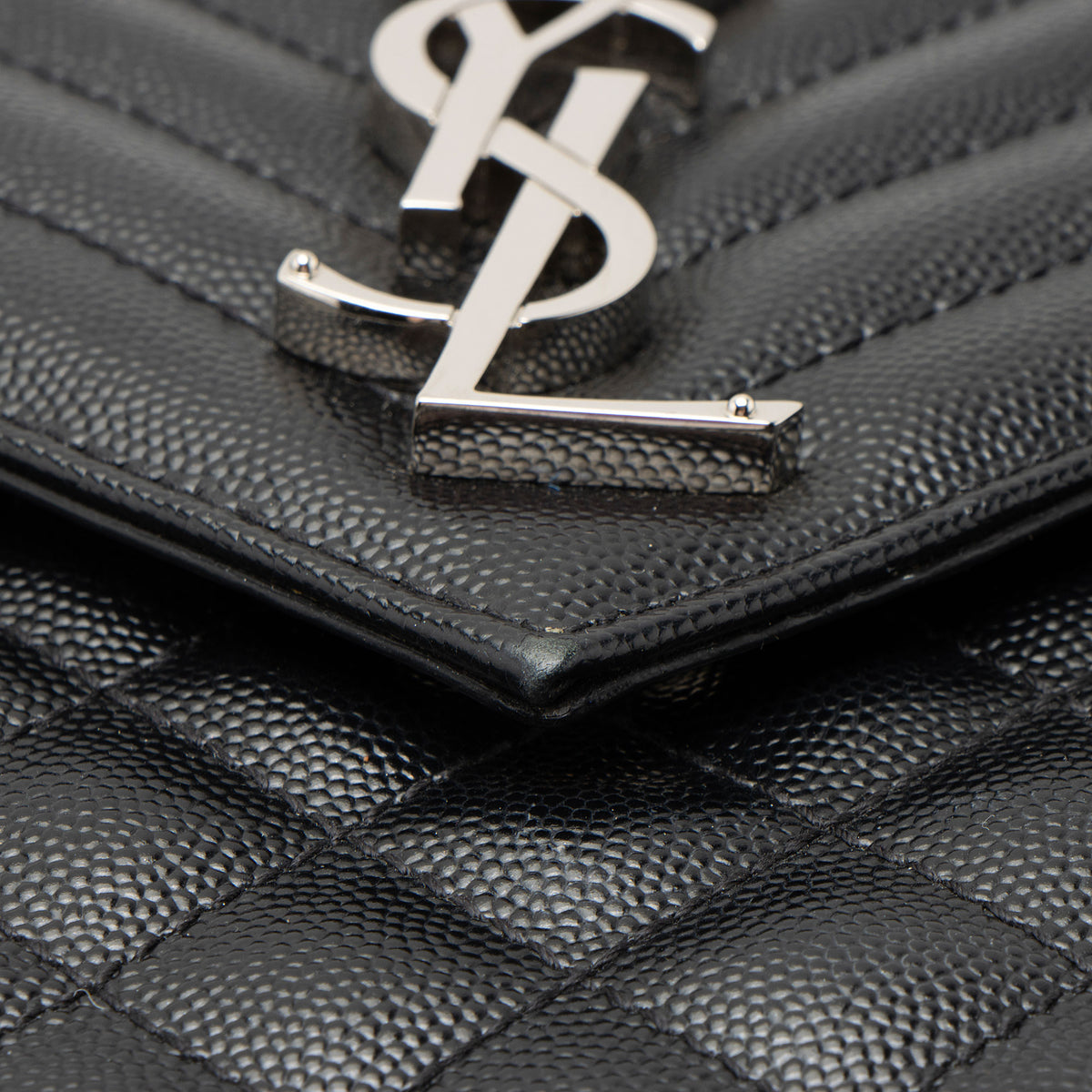 Saint Laurent Mixed Matelasse Grain de Poudre Monogram Large Shoulder Bag