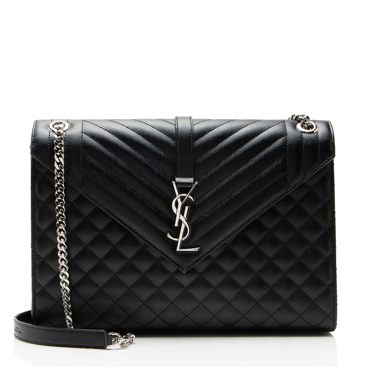 Saint Laurent Mixed Matelasse Grain de Poudre Monogram Large Shoulder Bag
