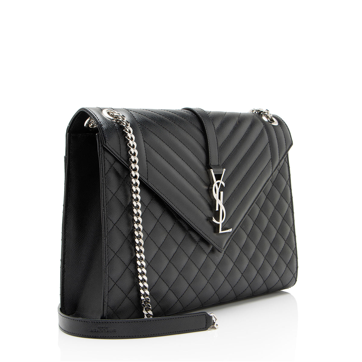 Saint Laurent Mixed Matelasse Grain de Poudre Monogram Large Shoulder Bag