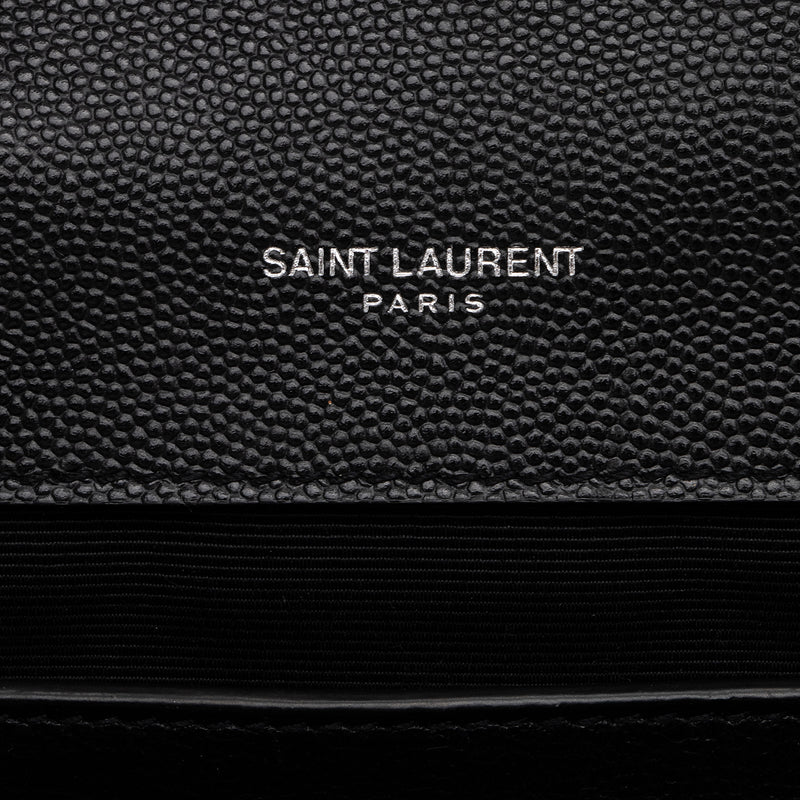 Saint Laurent Mixed Matelasse Grain de Poudre Monogram Medium Shoulder Bag (SHF-TEWHpY)