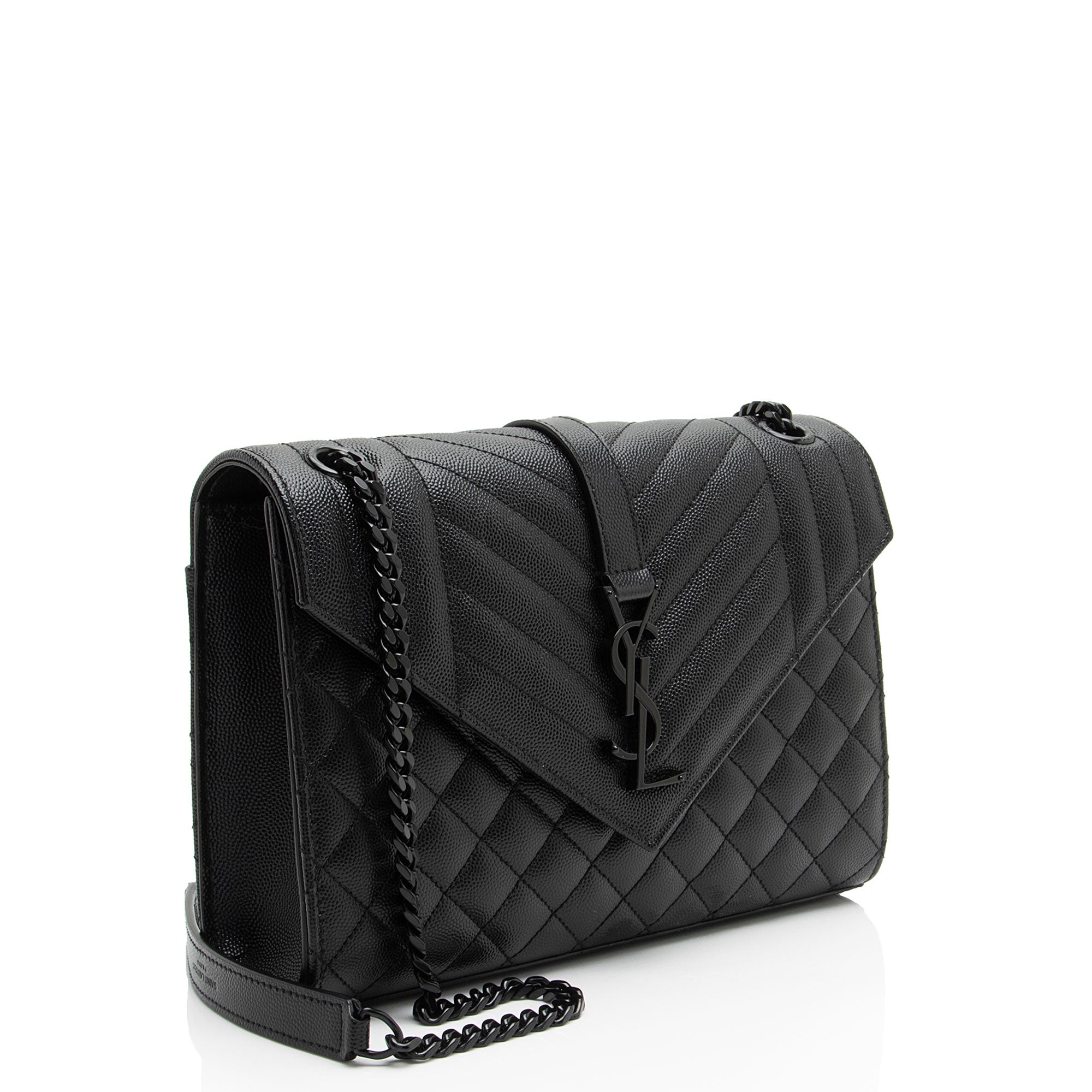 Saint Laurent Mixed Matelasse Grain de Poudre Monogram Medium Shoulder Bag (SHF-bY2Urd)