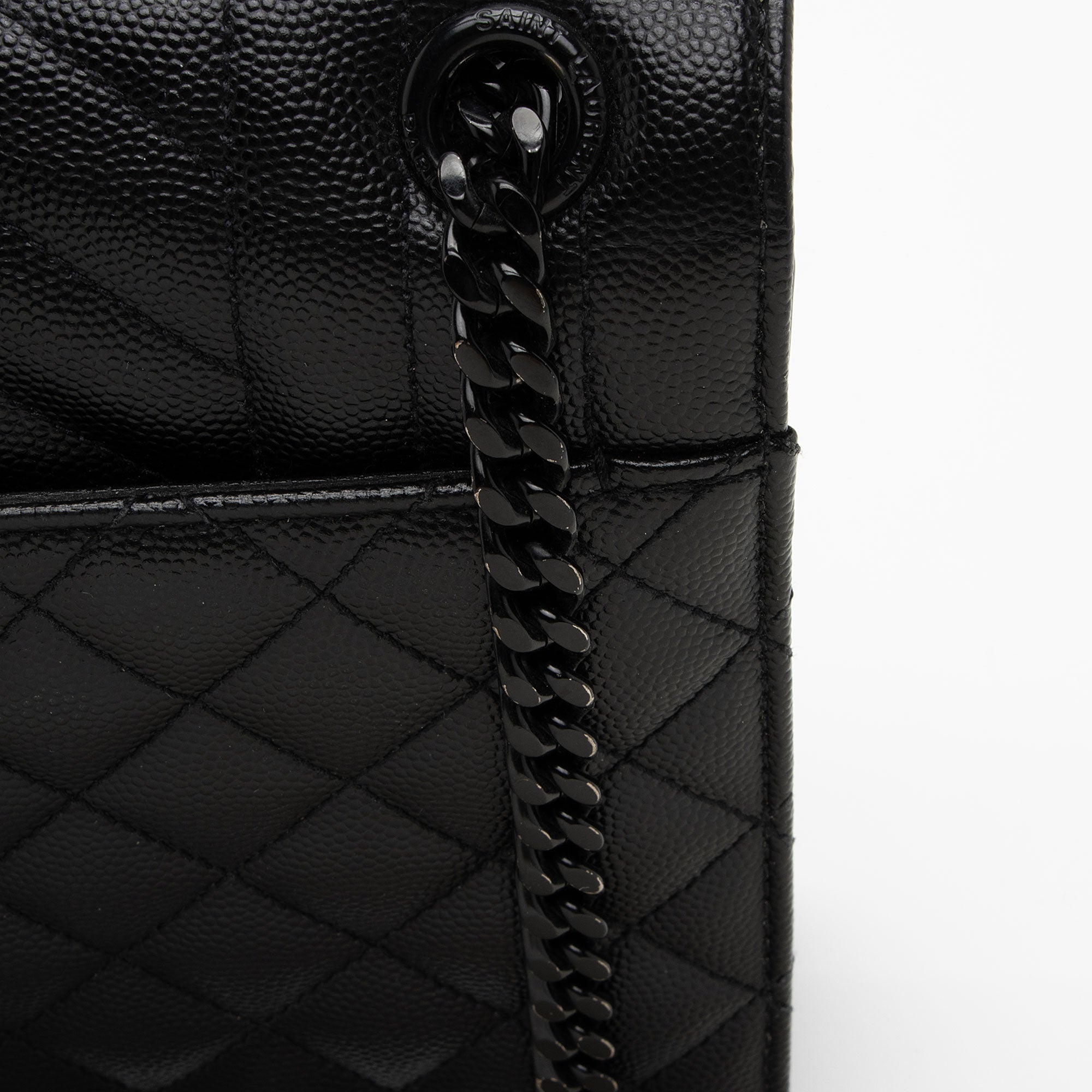 Saint Laurent Mixed Matelasse Grain de Poudre Monogram Medium Shoulder Bag (SHF-QJv0fL)