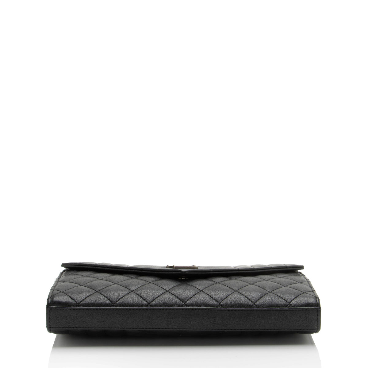 Saint Laurent Mixed Matelasse Leather Monogram Chain Wallet