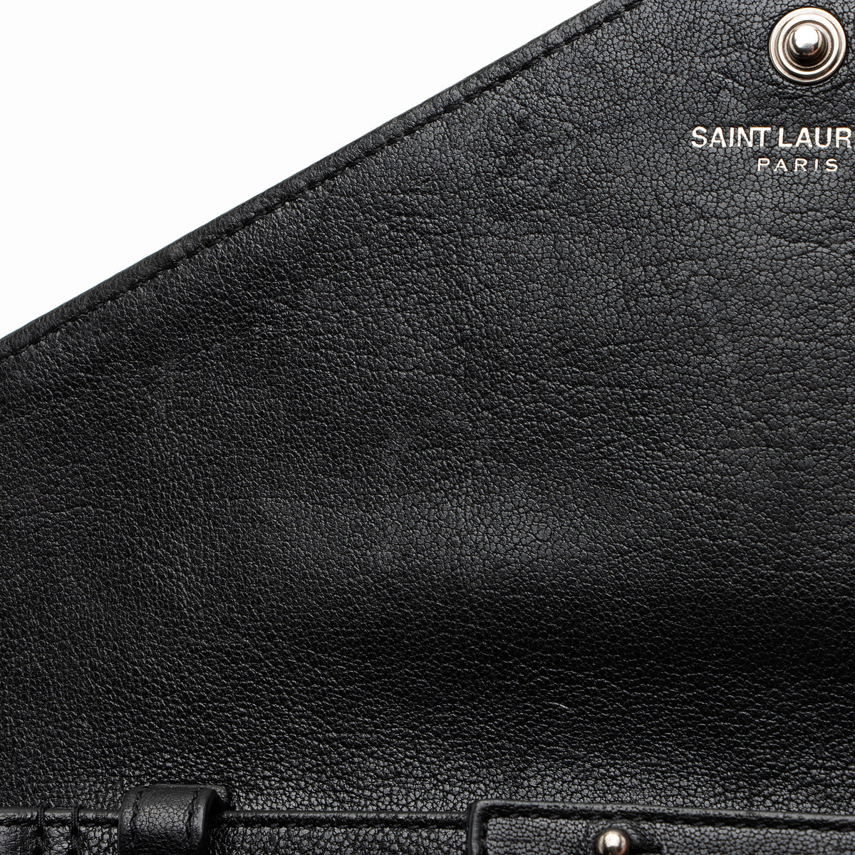 Saint Laurent Mixed Matelasse Leather Monogram Chain Wallet