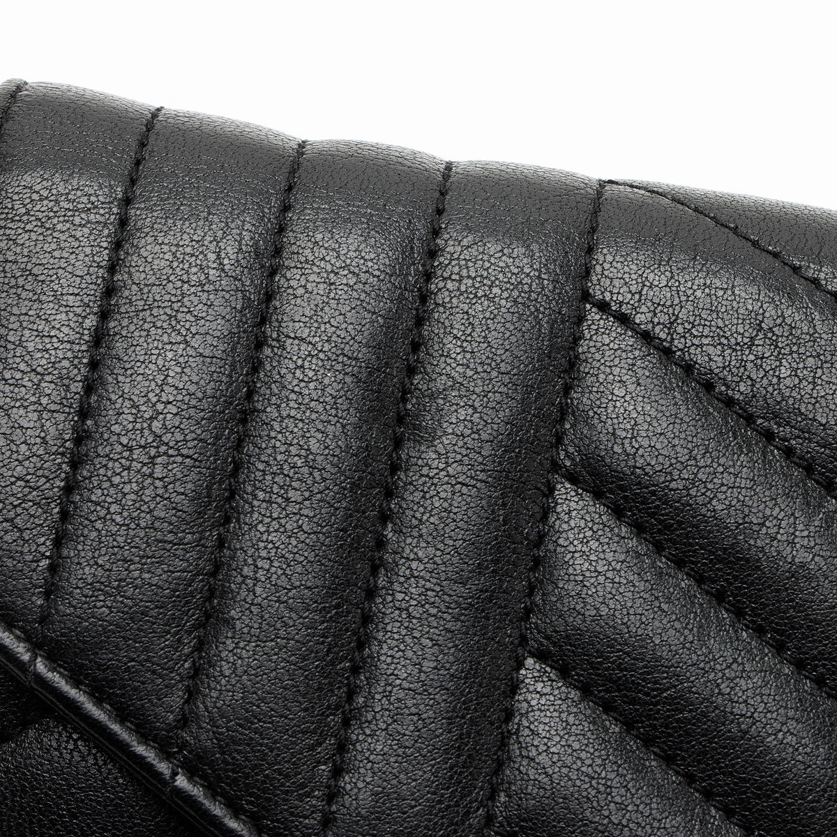 Saint Laurent Mixed Matelasse Leather Monogram Chain Wallet
