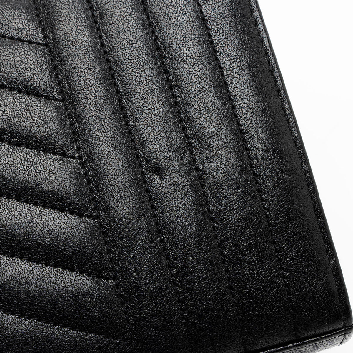Saint Laurent Mixed Matelasse Leather Monogram Chain Wallet