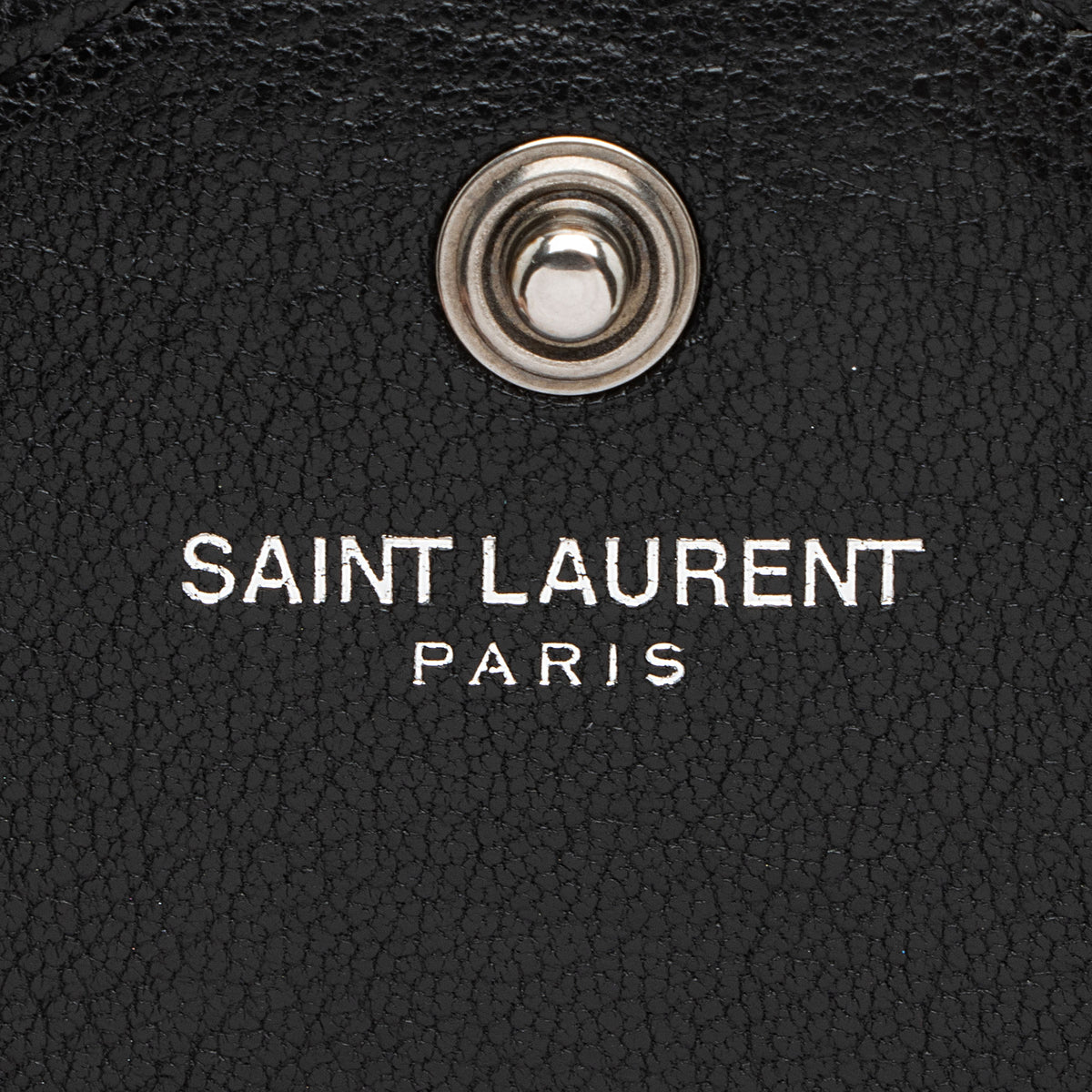 Saint Laurent Mixed Matelasse Leather Monogram Chain Wallet