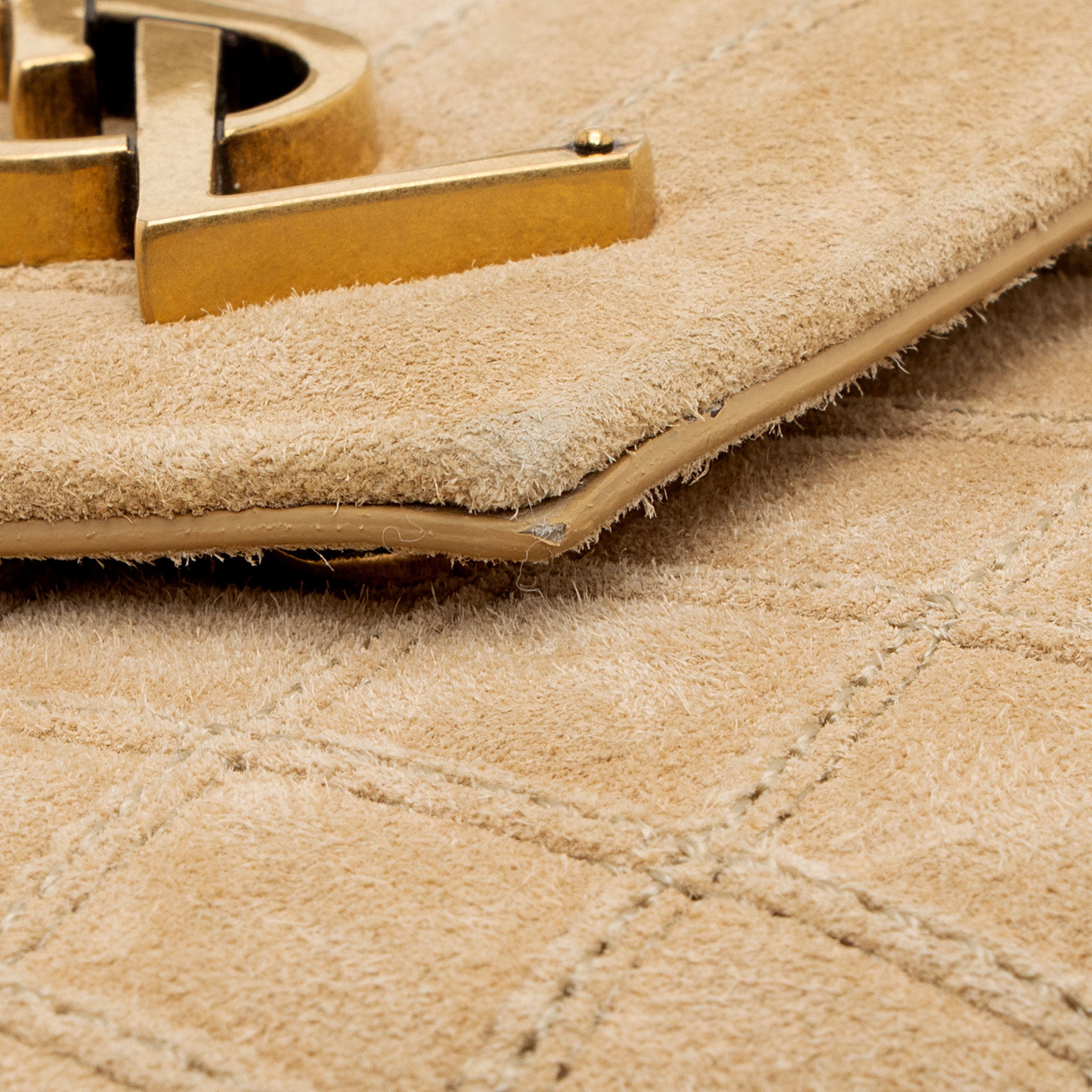 Saint Laurent Mixed Matelasse Suede Monogram Medium Shoulder Bag (SHF-cKetUS)