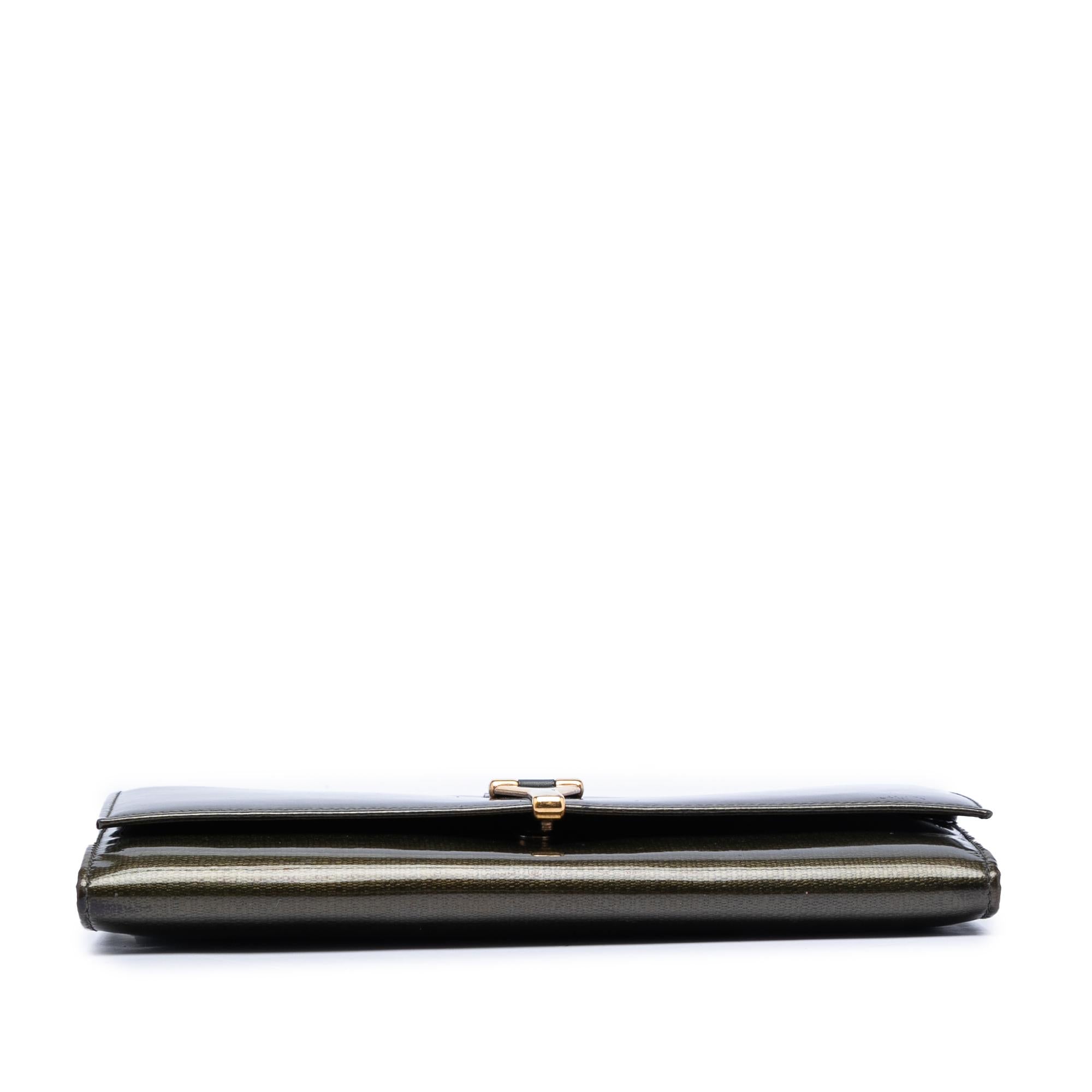 Saint Laurent Patent Chyc Ligne Travel Wallet