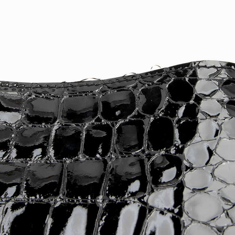 Saint Laurent Patent Croc Embossed Leather Suzanne Medium Hobo (SHF-ob9qRW)