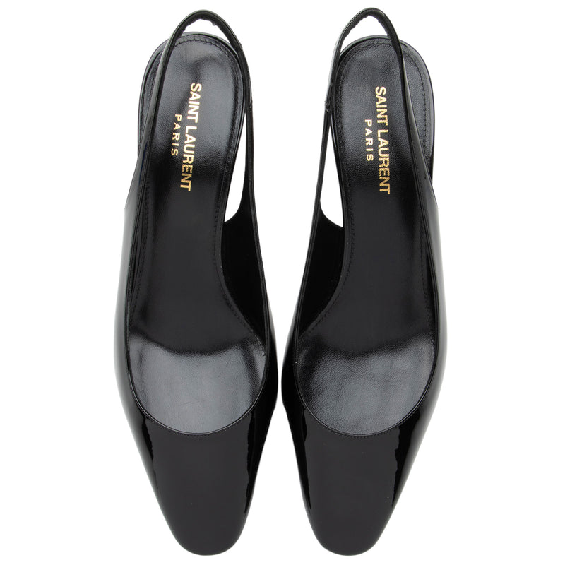 Saint Laurent Patent Leather Carole Slingback Pumps - Size 10 / 40 (SHF-nC31aU)