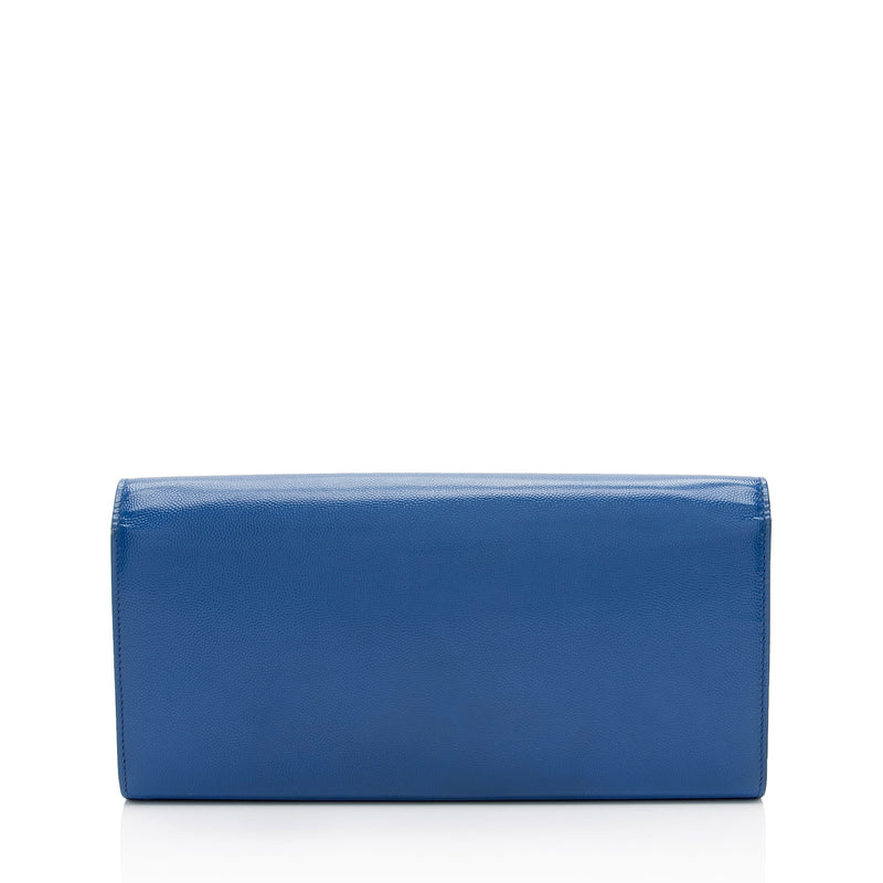 Saint Laurent Patent Leather Grain de Poudre Monogram Kate Clutch (SHF-S0NwZU)