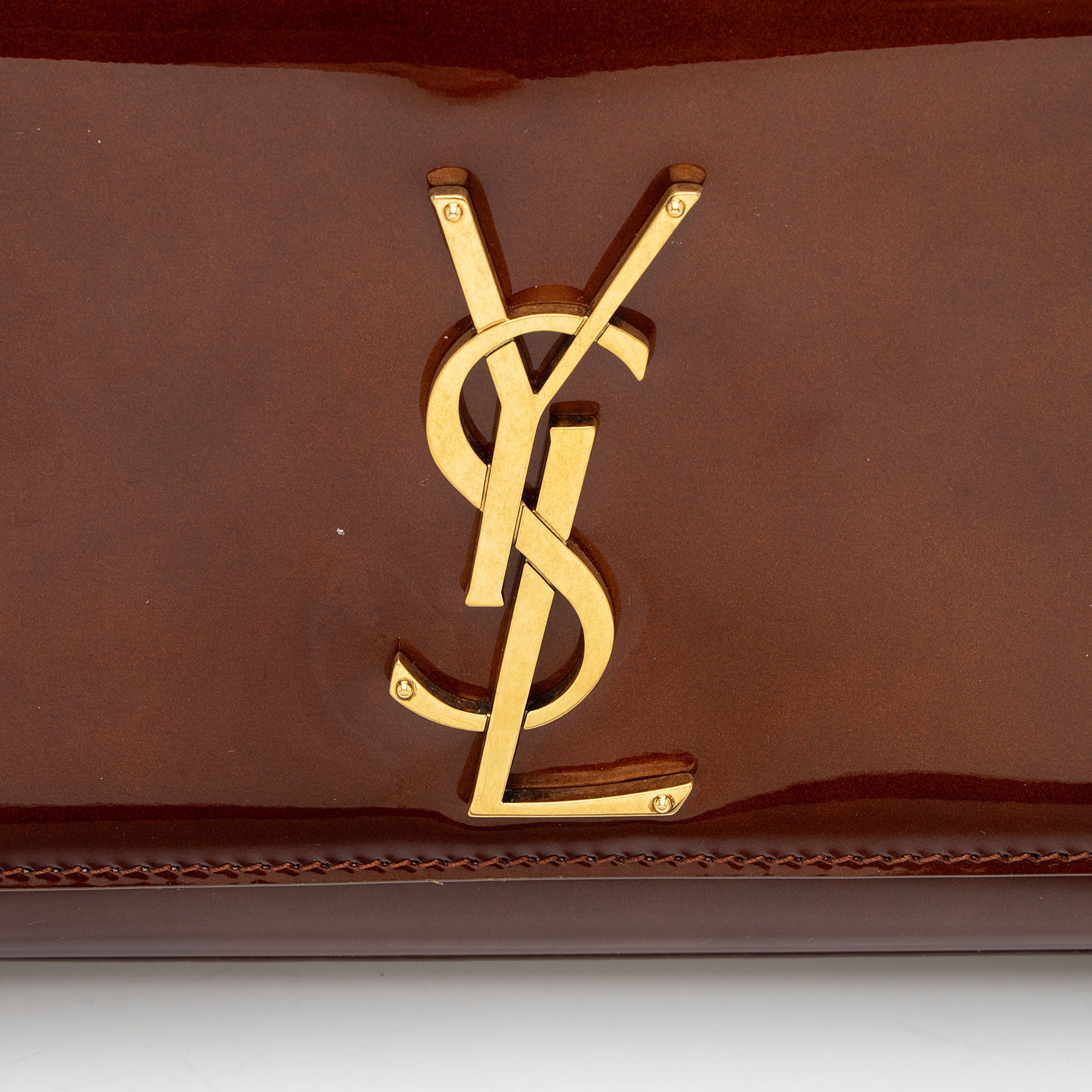 Saint Laurent Patent Leather Monogram Kate Small Shoulder Bag