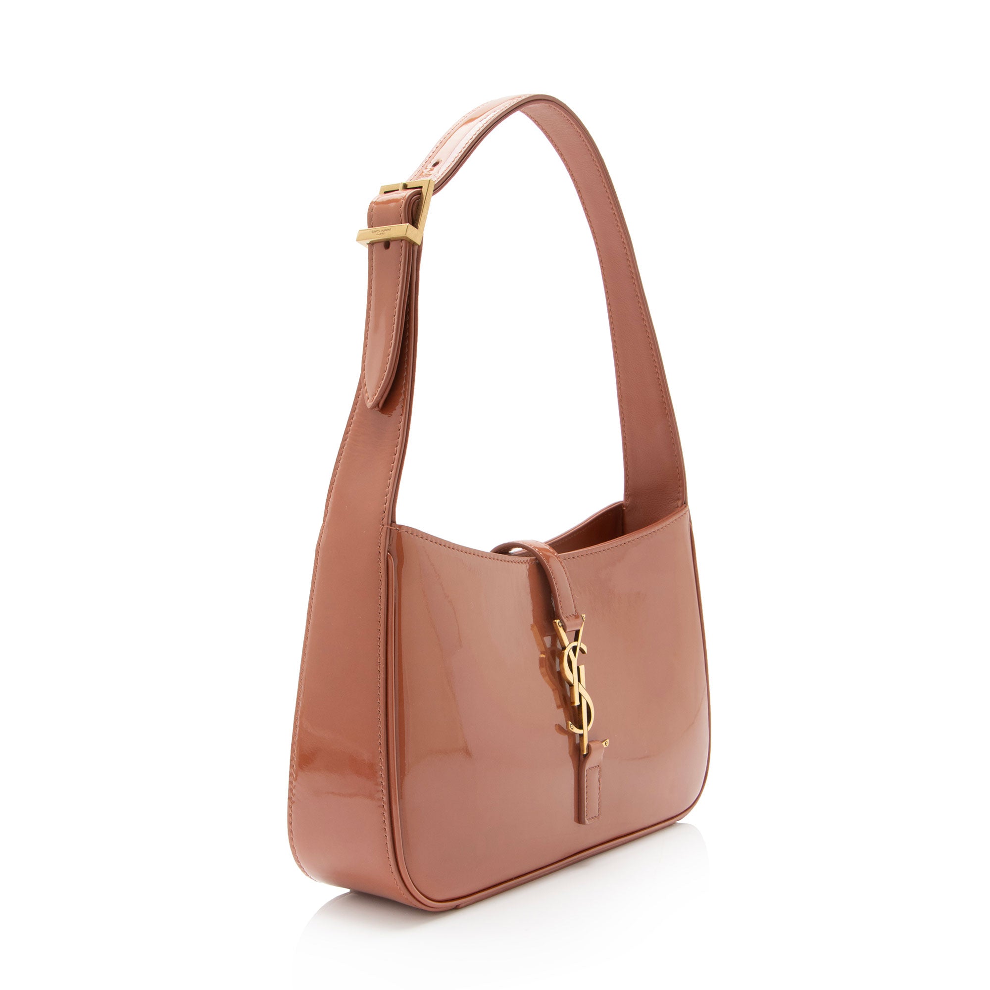 Saint Laurent Patent Leather Monogram Le 5 A 7 Hobo