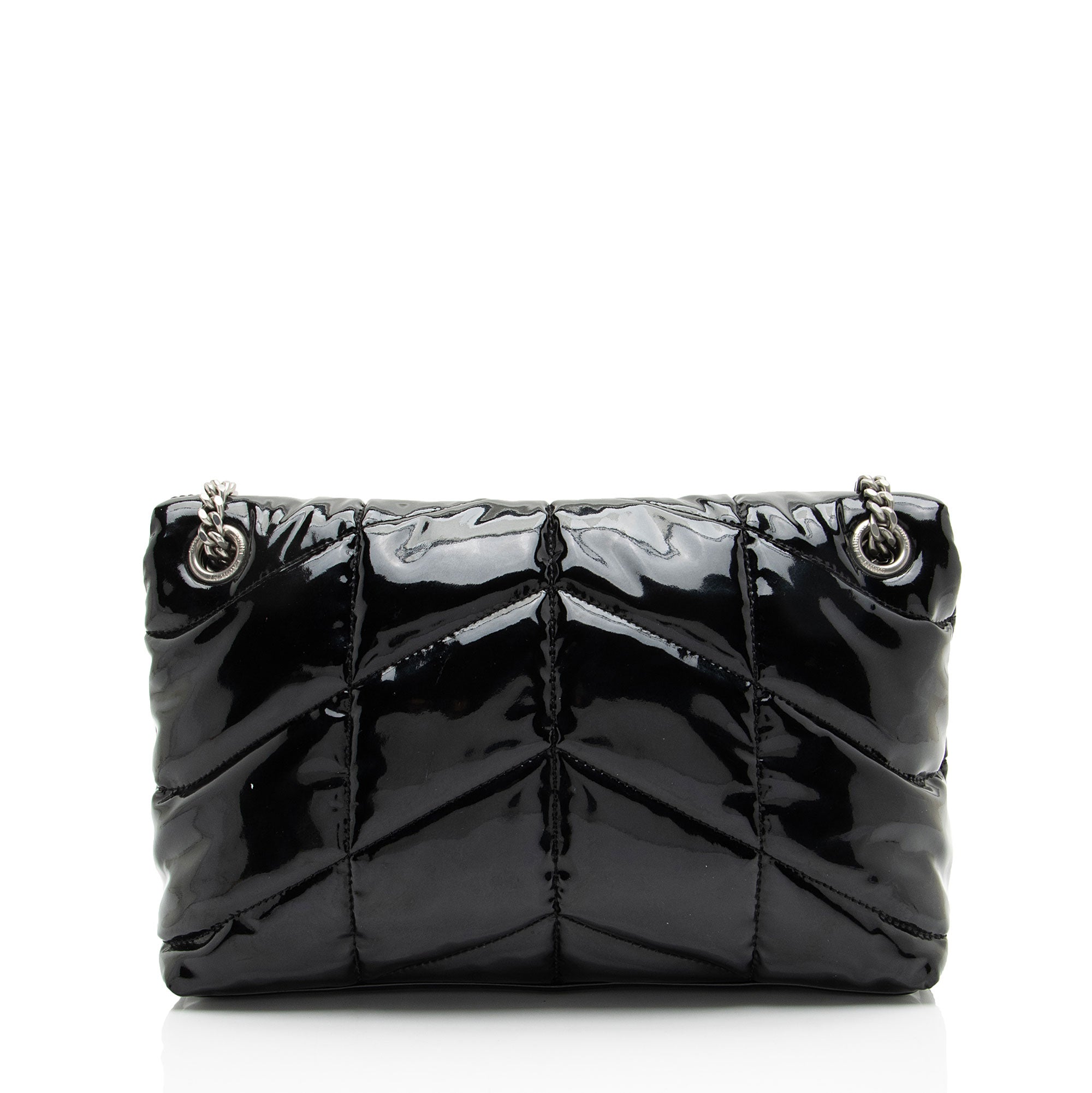 Saint Laurent Patent Leather Monogram Puffer LouLou Small Shoulder Bag