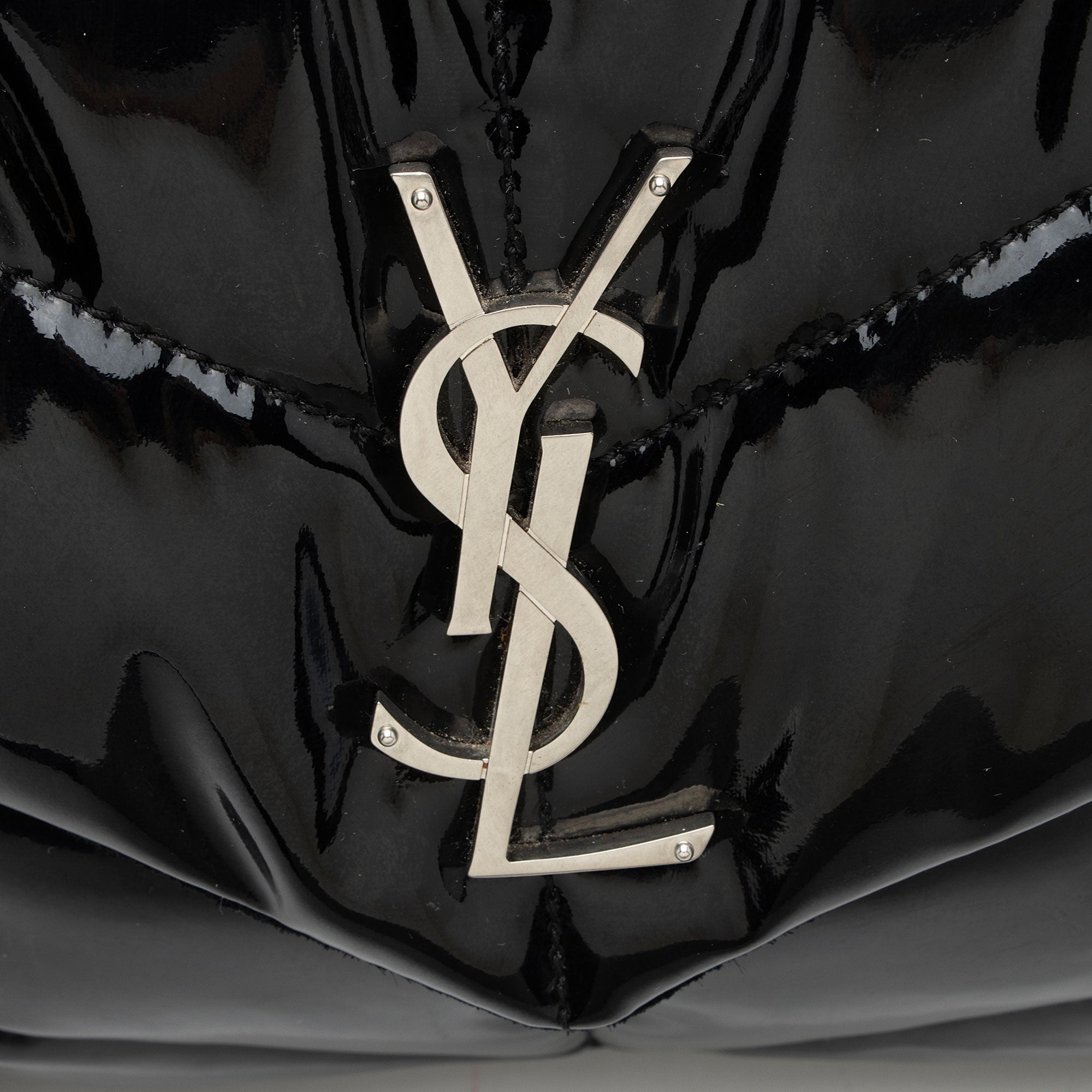 Saint Laurent Patent Leather Monogram Puffer LouLou Small Shoulder Bag