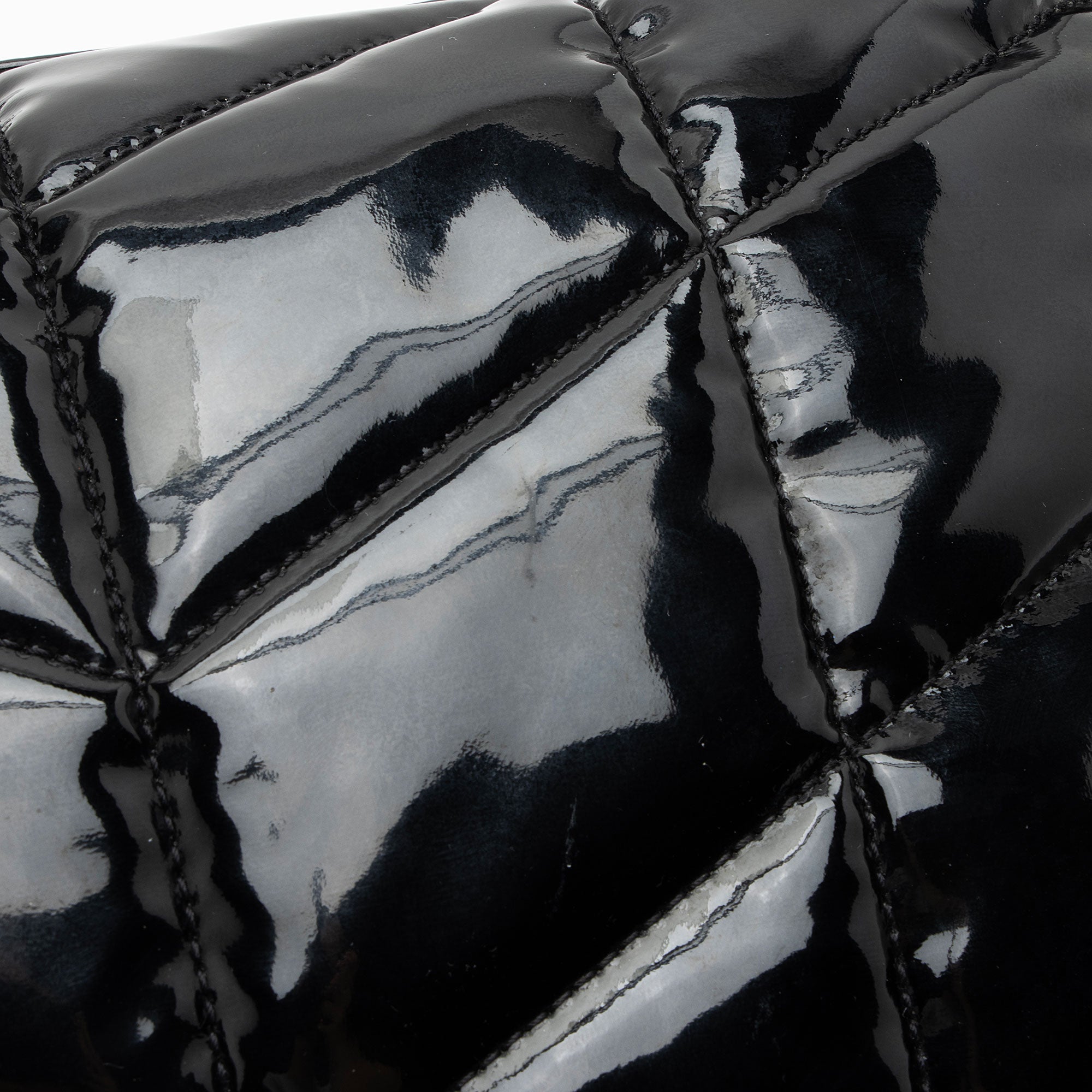 Saint Laurent Patent Leather Monogram Puffer LouLou Small Shoulder Bag