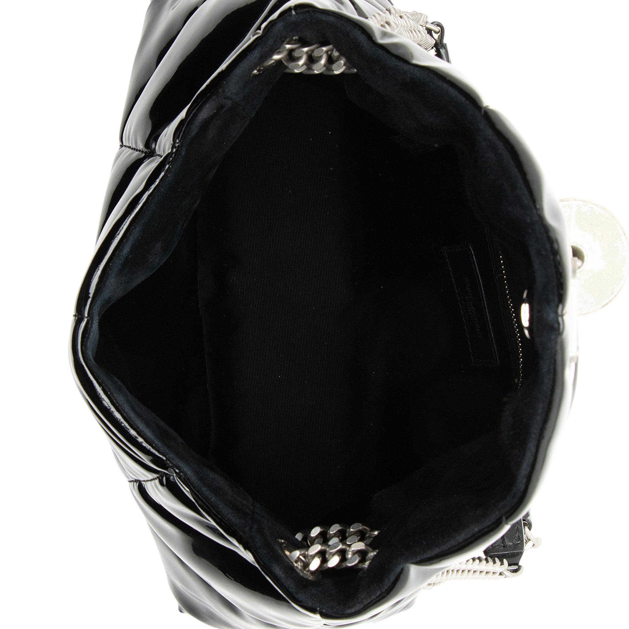 Saint Laurent Patent Leather Monogram Puffer LouLou Small Shoulder Bag