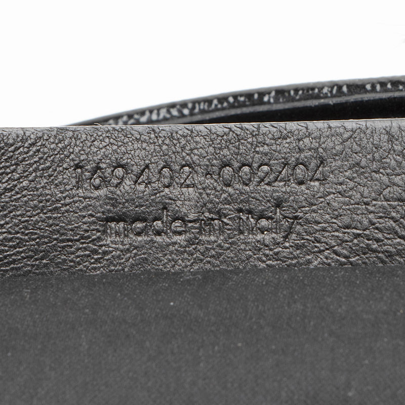 Saint Laurent Patent Leather Suede Fringe Tote (SHF-22368)