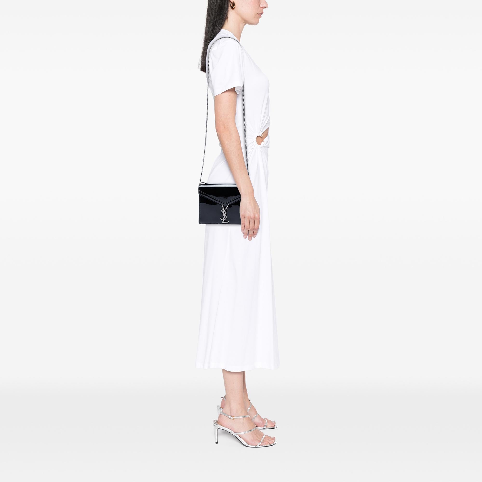 Saint Laurent Patent Monogram Cassandra Clasp Bag