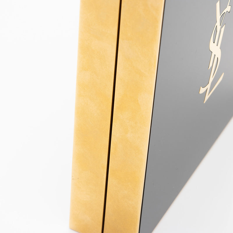 Saint Laurent Plexiglass Minaudiere Tuxedo Monogram Box Shoulder Bag (SHF-neNwyi)
