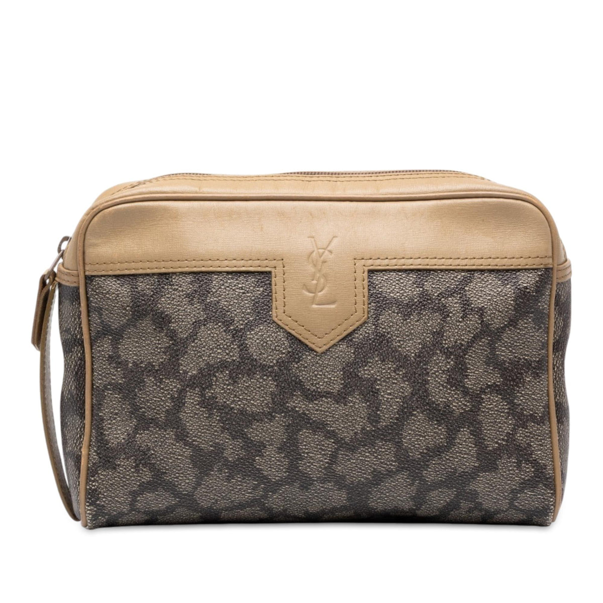 Saint Laurent Printed Coated Canvas Clutch