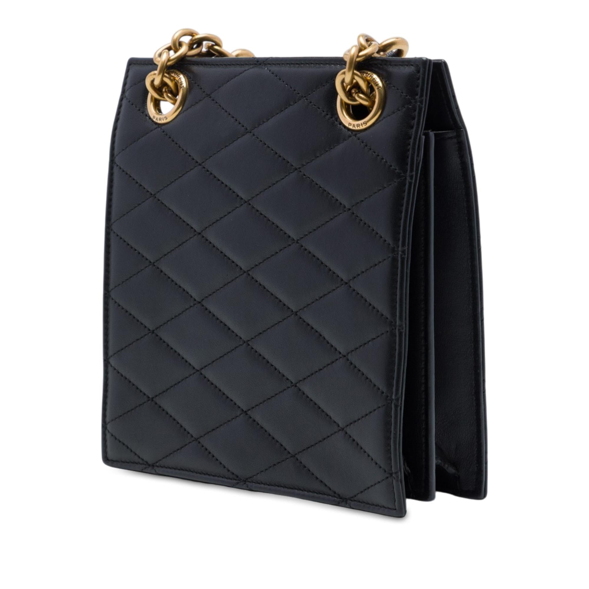 Saint Laurent Quilted Calfskin Le Maillon Square Chain Crossbody