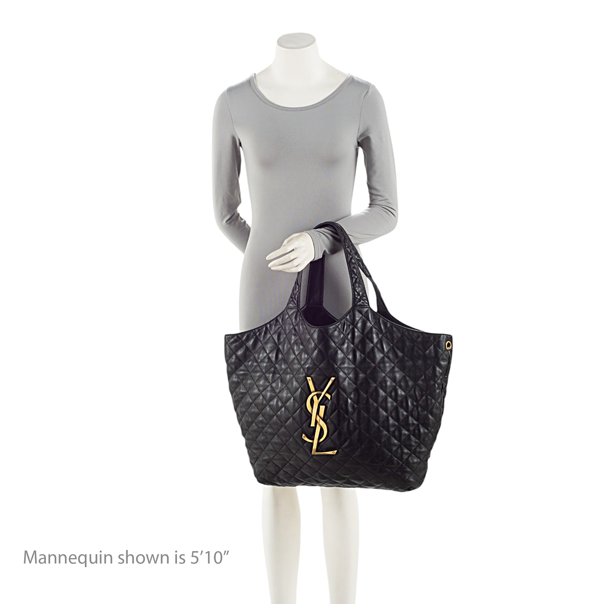 Saint Laurent Quilted Lambskin Monogram Icare Maxi Shopping Tote (SHF-kQ3hRQ)