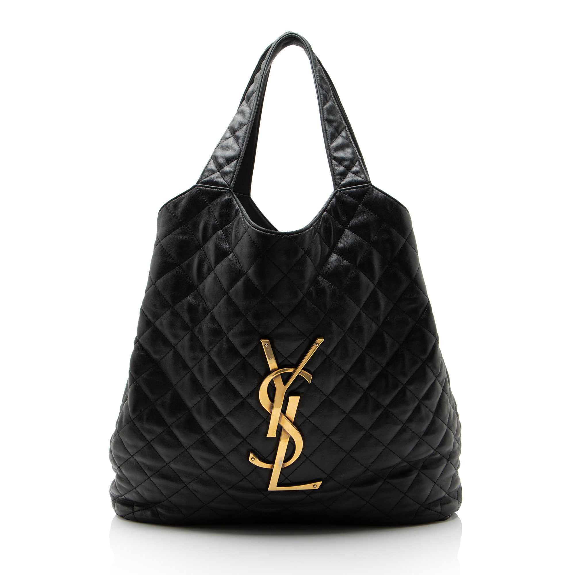 Saint Laurent Quilted Lambskin Monogram Icare Maxi Shopping Tote