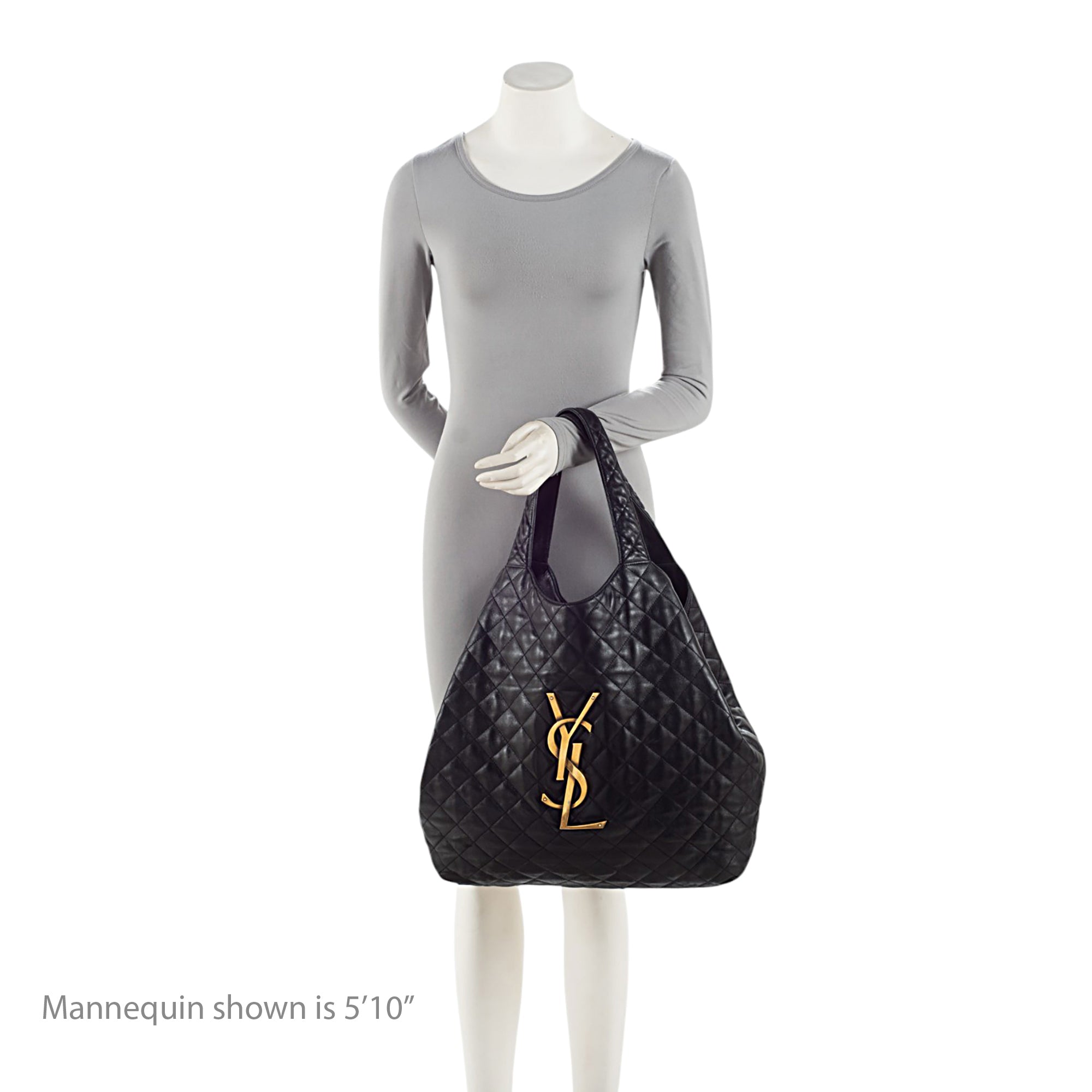 Saint Laurent Quilted Lambskin Monogram Icare Maxi Shopping Tote