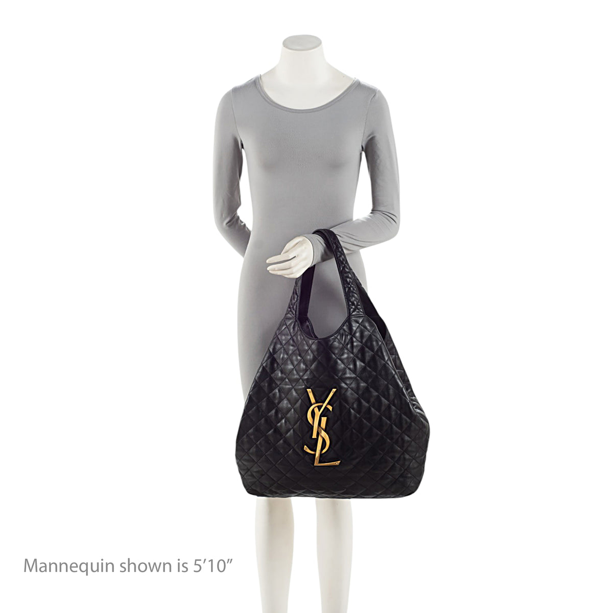 Saint Laurent Quilted Lambskin Monogram Icare Maxi Shopping Tote