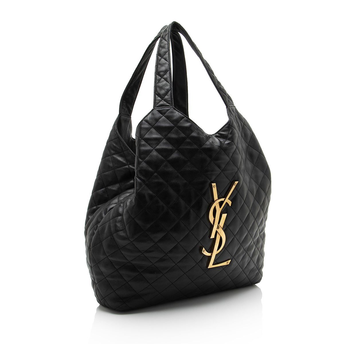Saint Laurent Quilted Lambskin Monogram Icare Maxi Shopping Tote