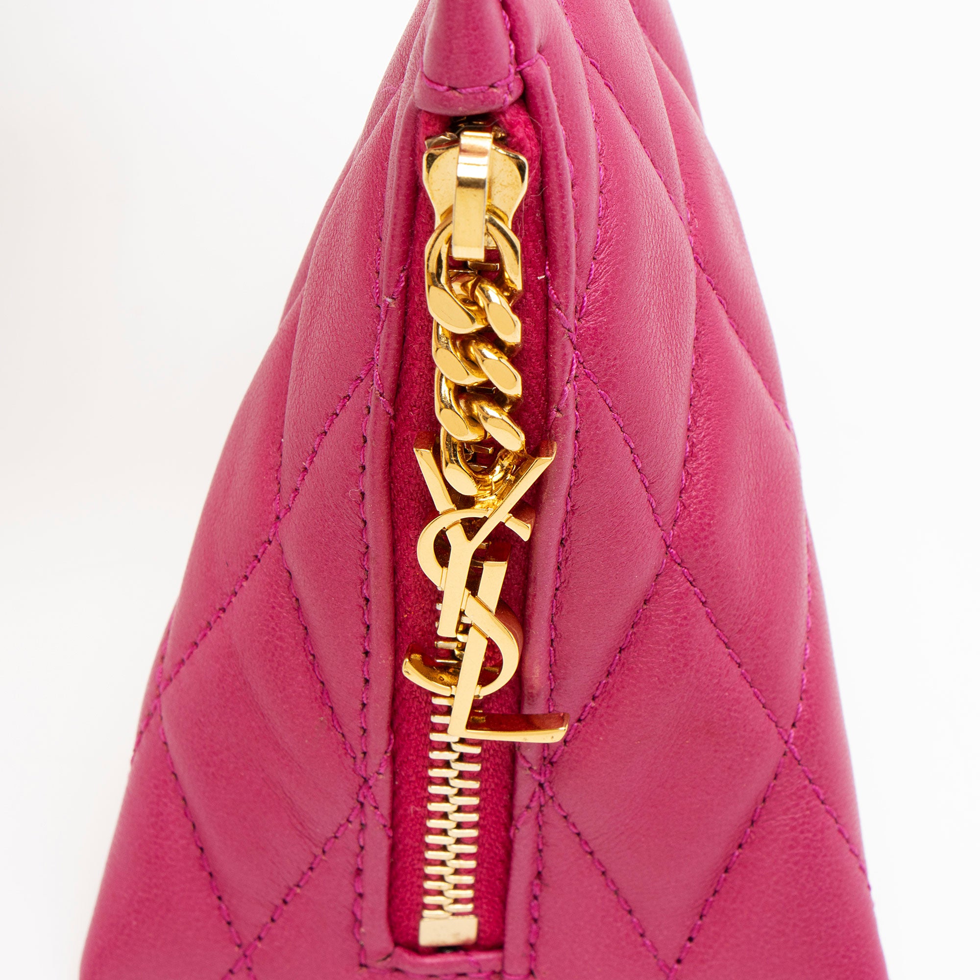 Saint Laurent Quilted Lambskin Triangle Charm