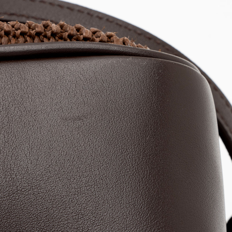 Lou raffia and leather shoulder bag hotsell