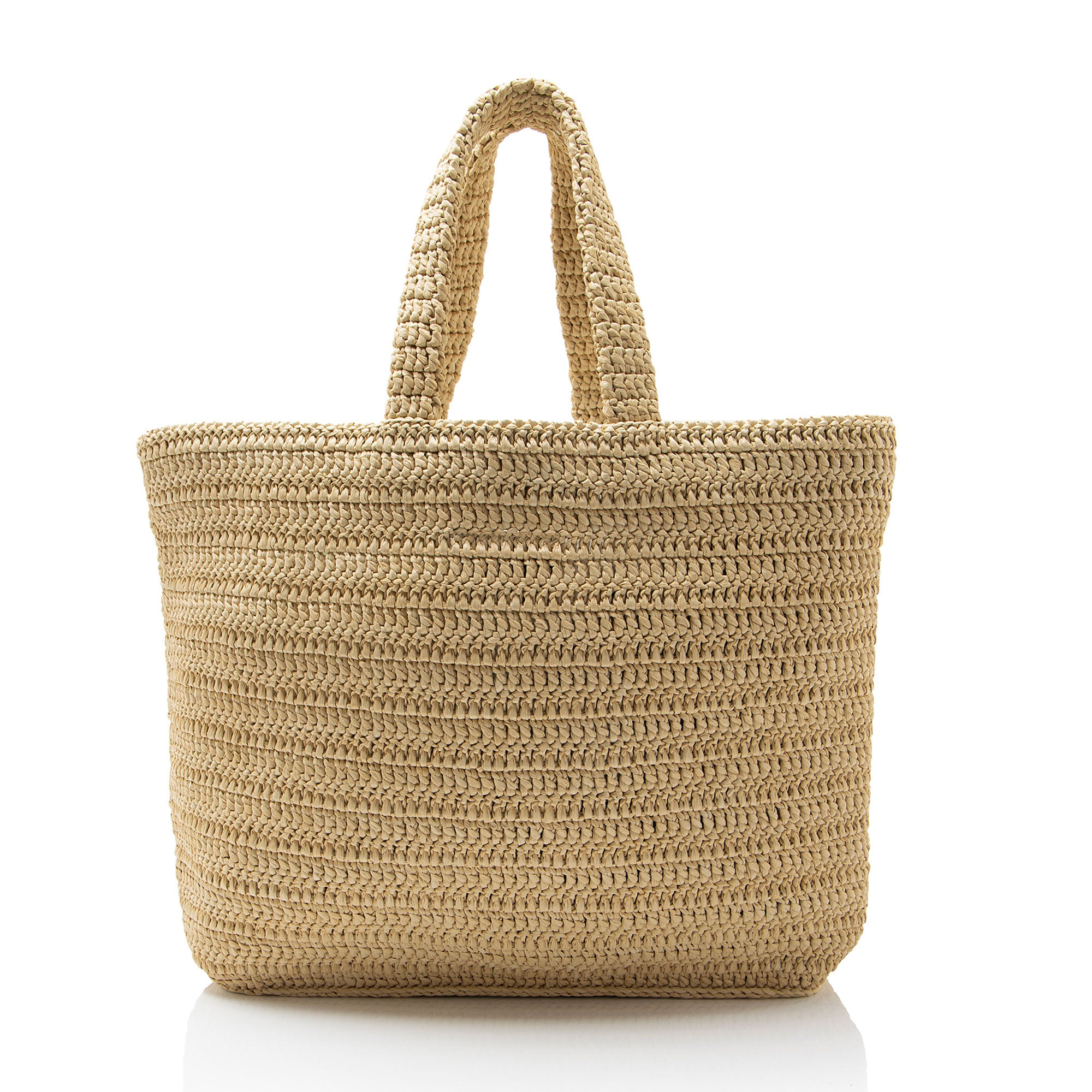 Saint Laurent Raffia Crochet Rive Gauche Tote