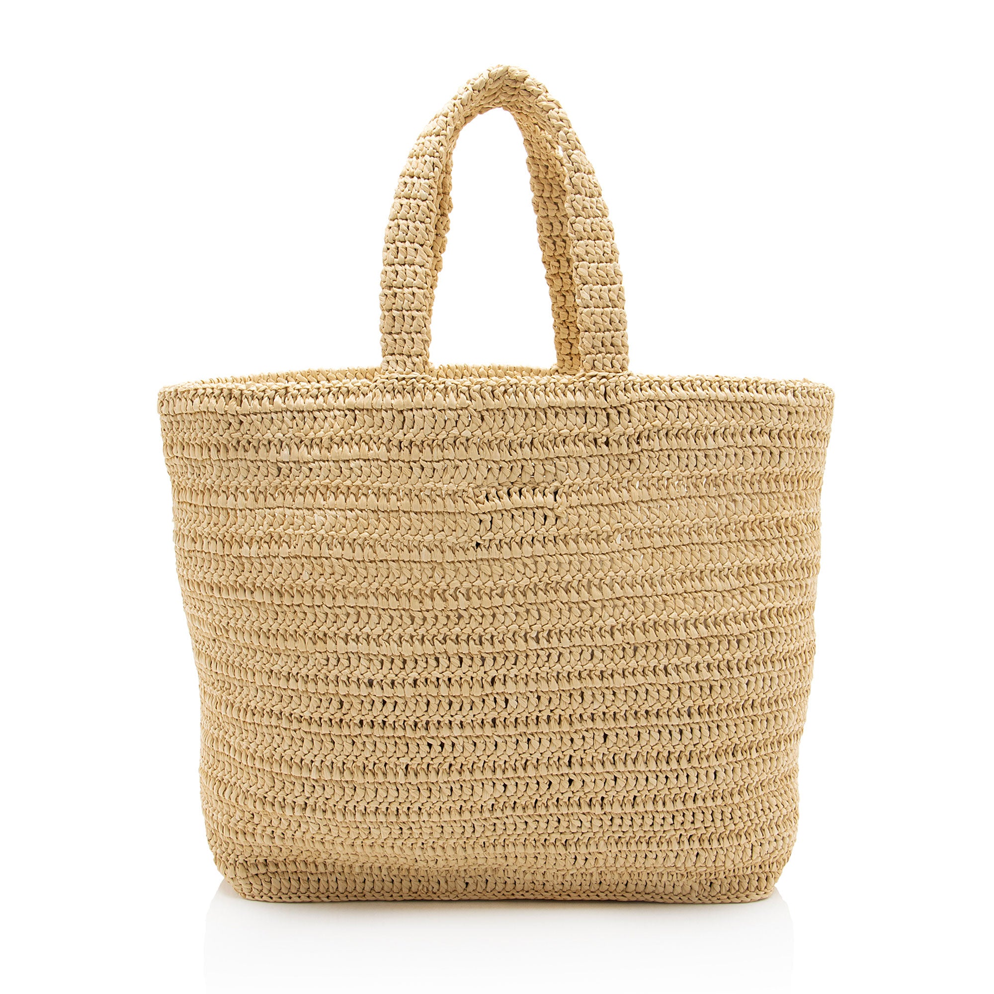 Saint Laurent Raffia Crochet Rive Gauche Tote