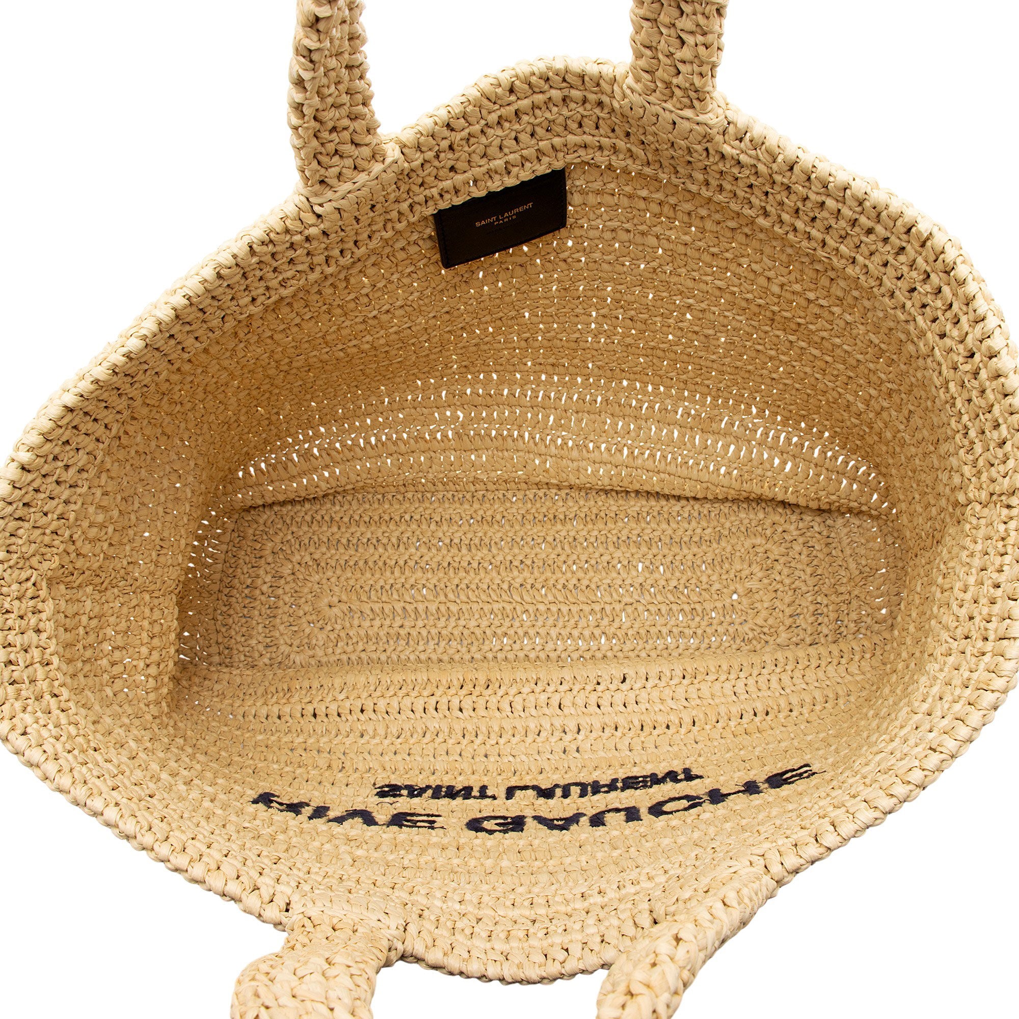 Saint Laurent Raffia Crochet Rive Gauche Tote