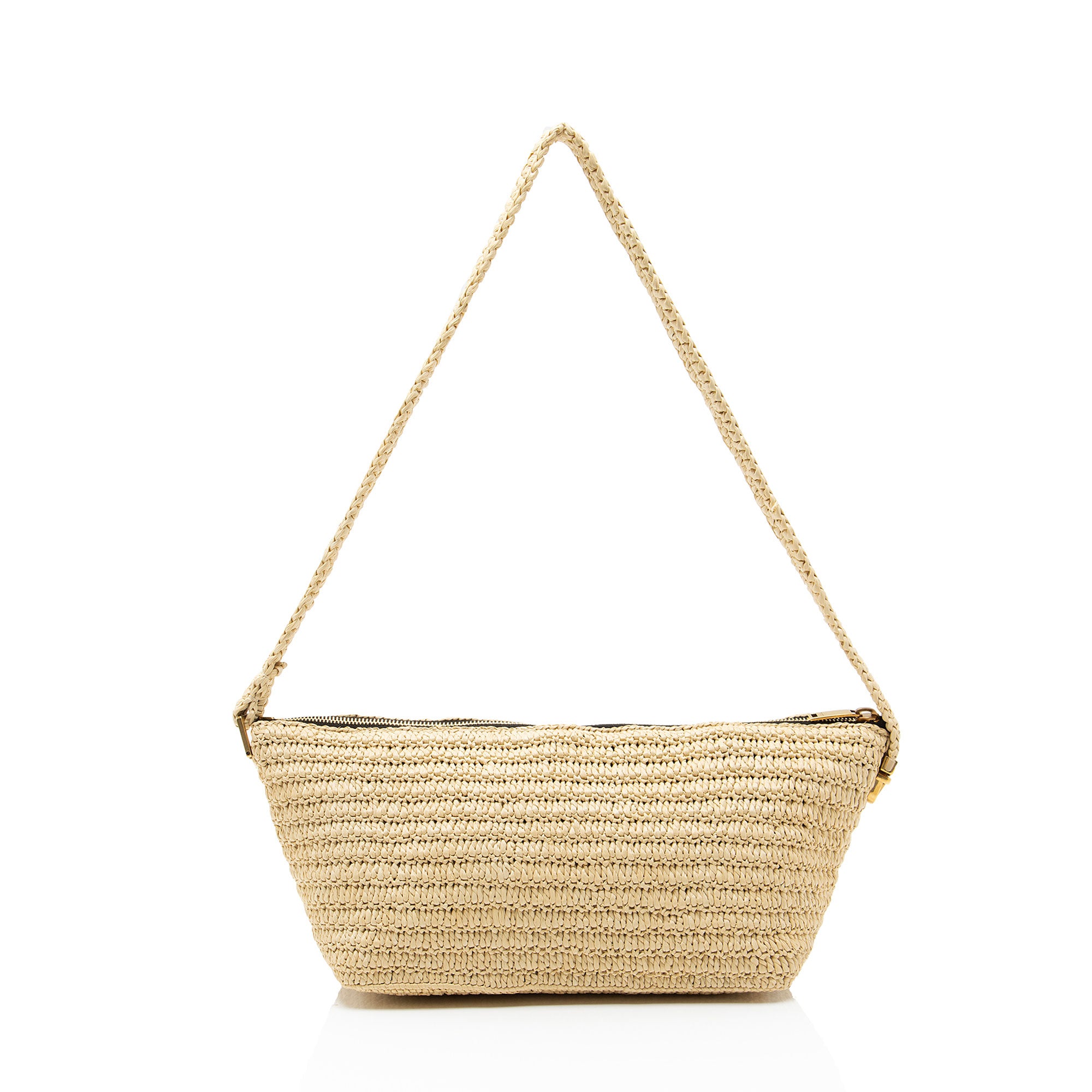 Saint Laurent Raffia Le Tuc Shoulder Bag