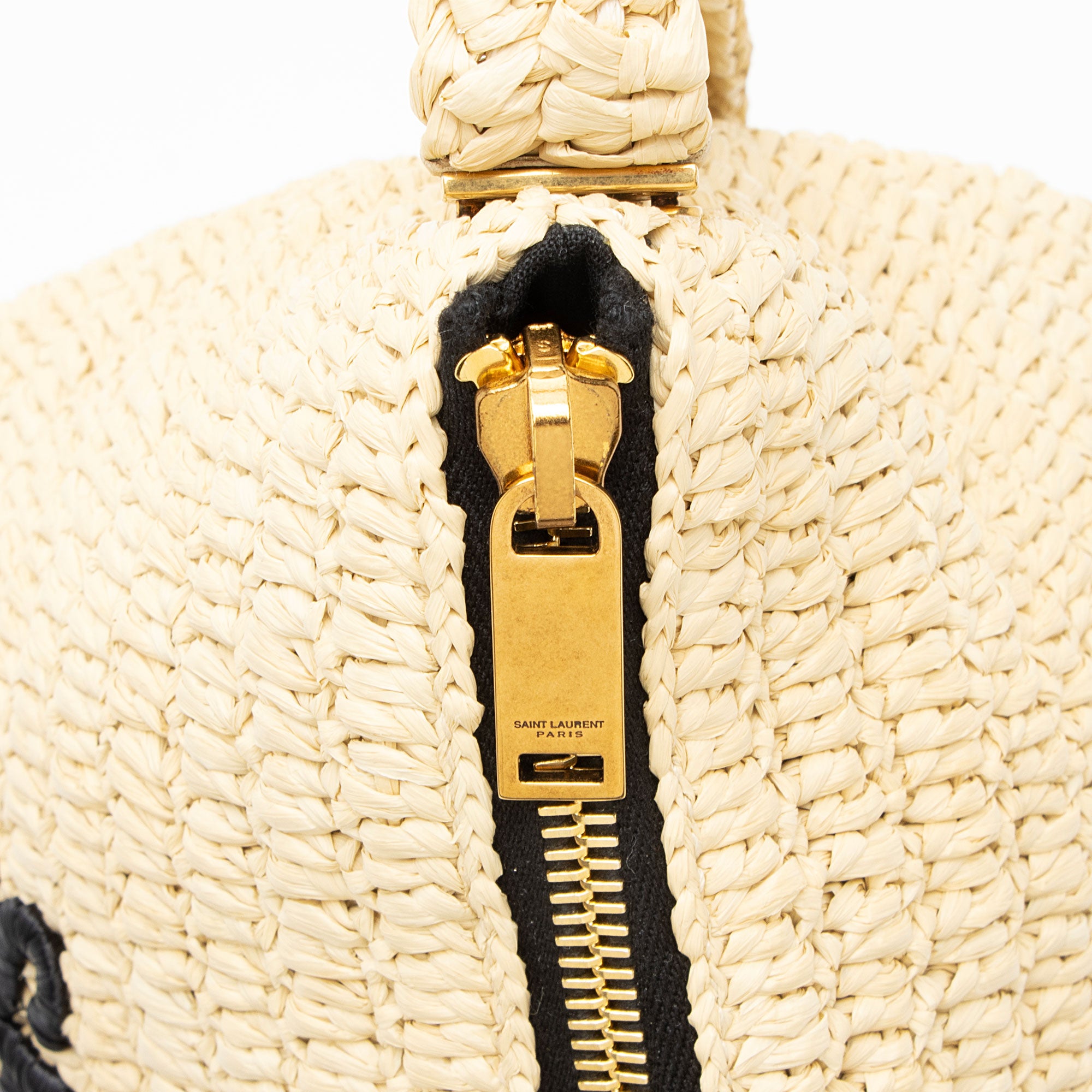 Saint Laurent Raffia Le Tuc Shoulder Bag