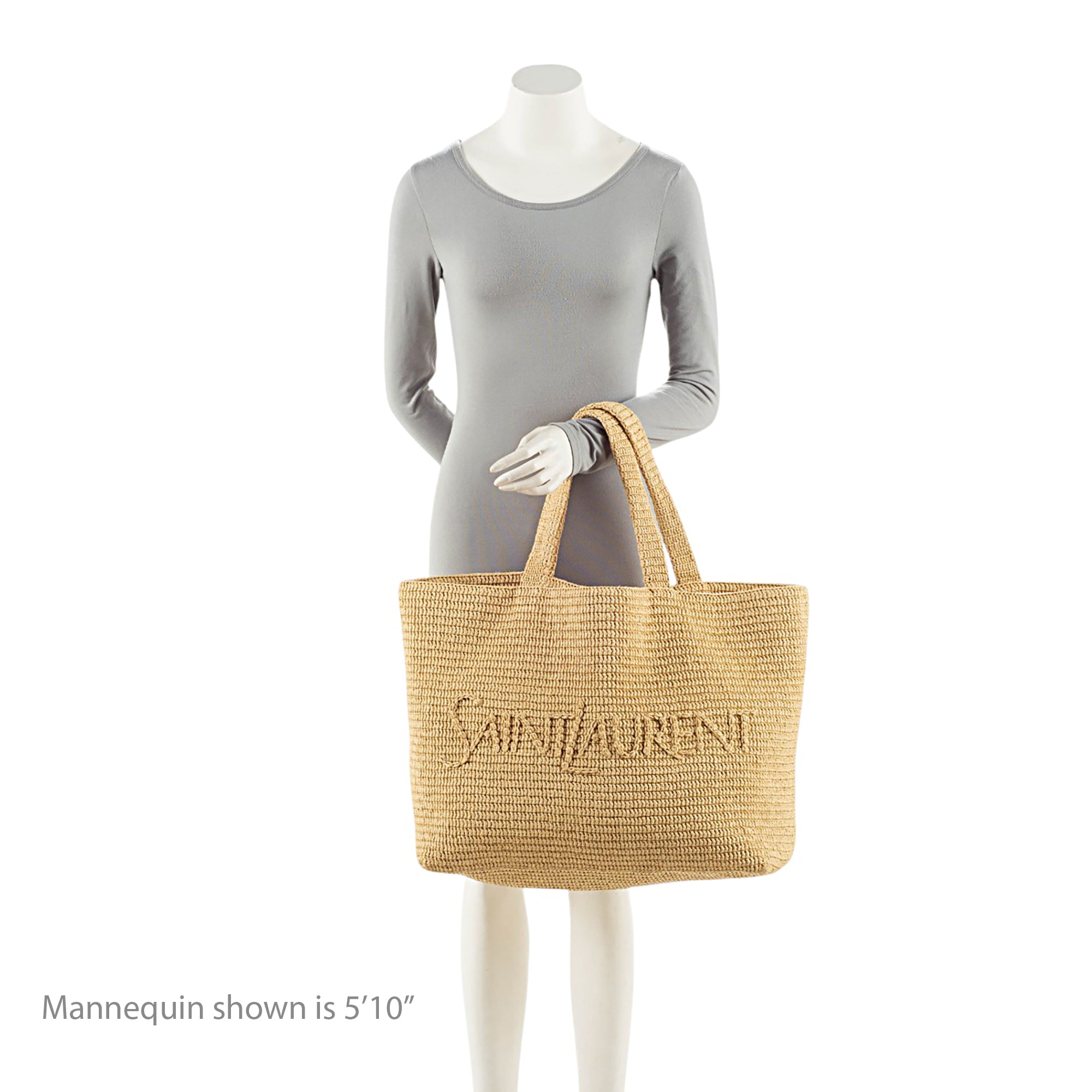 Saint Laurent Raffia Logo Tote