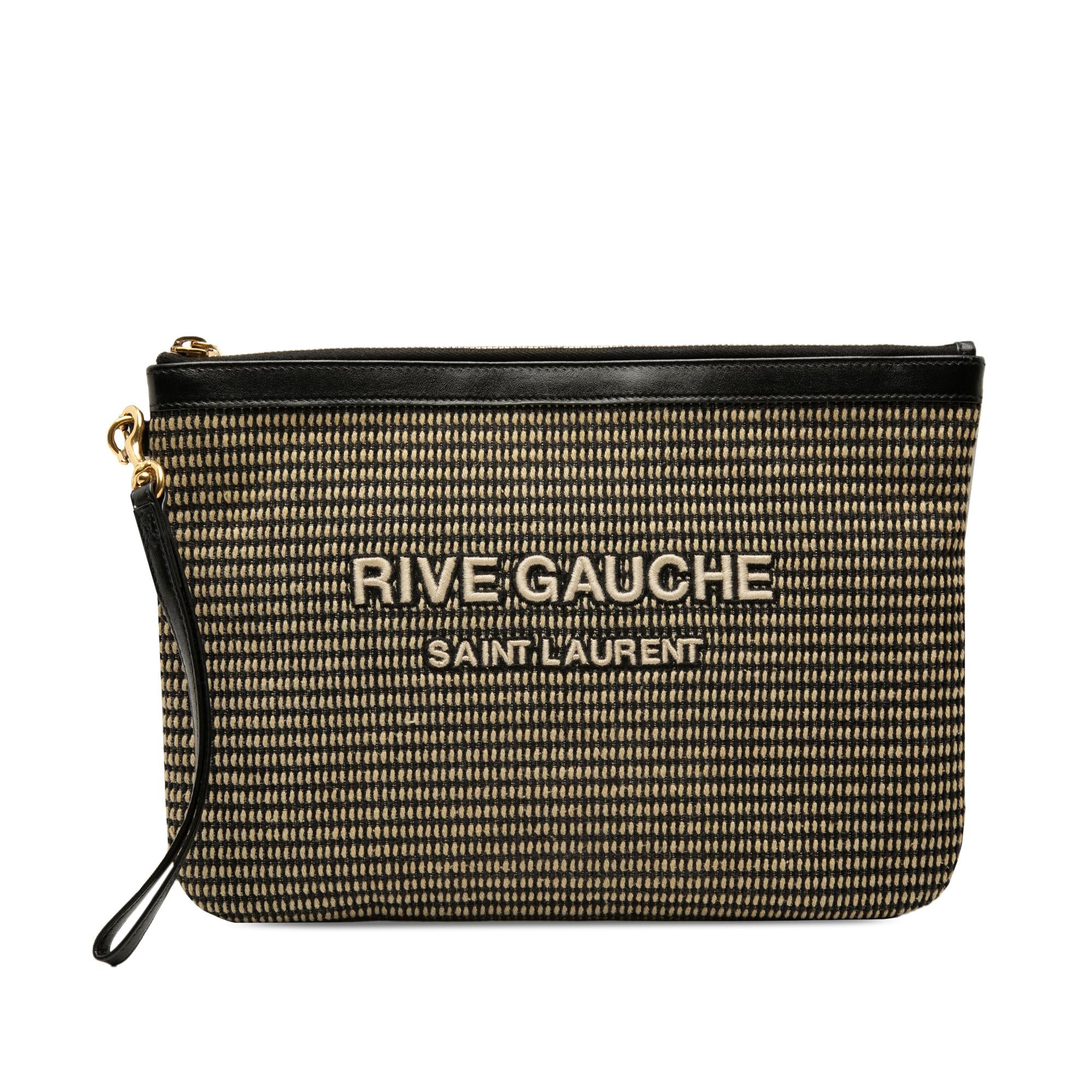 Saint Laurent Raffia Rive Gauche Clutch