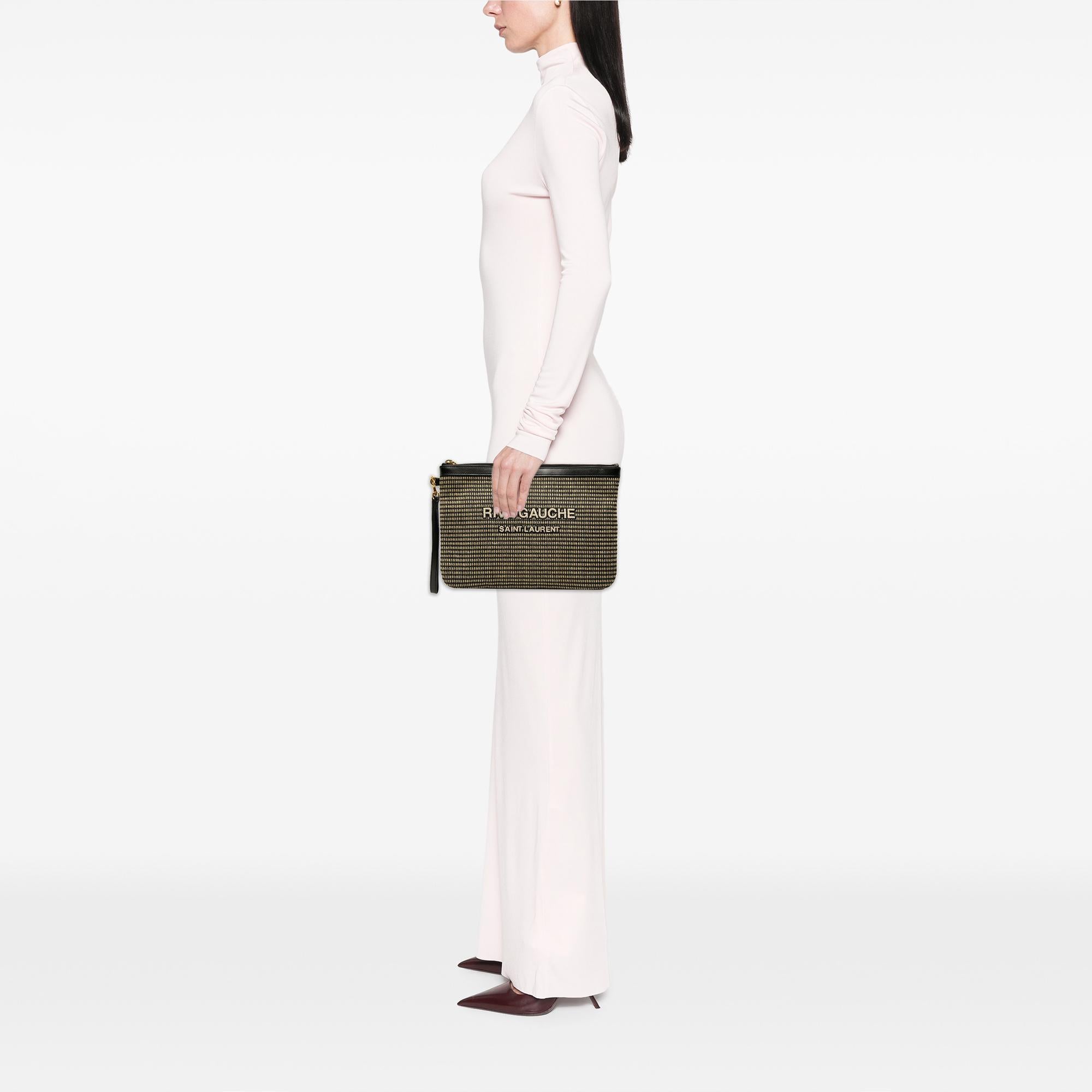 Saint Laurent Raffia Rive Gauche Clutch