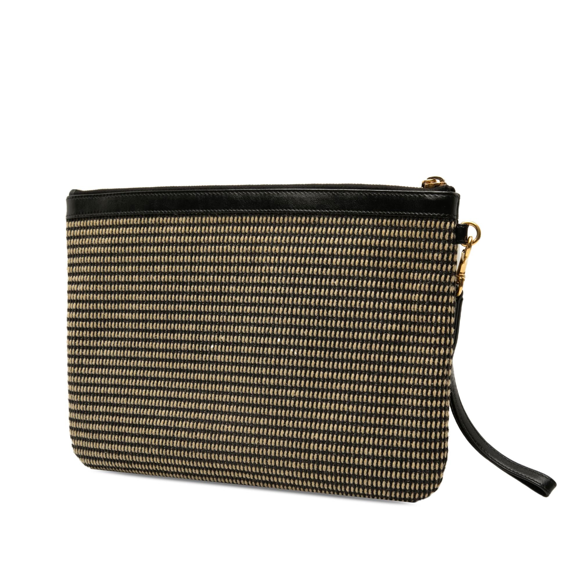 Saint Laurent Raffia Rive Gauche Clutch