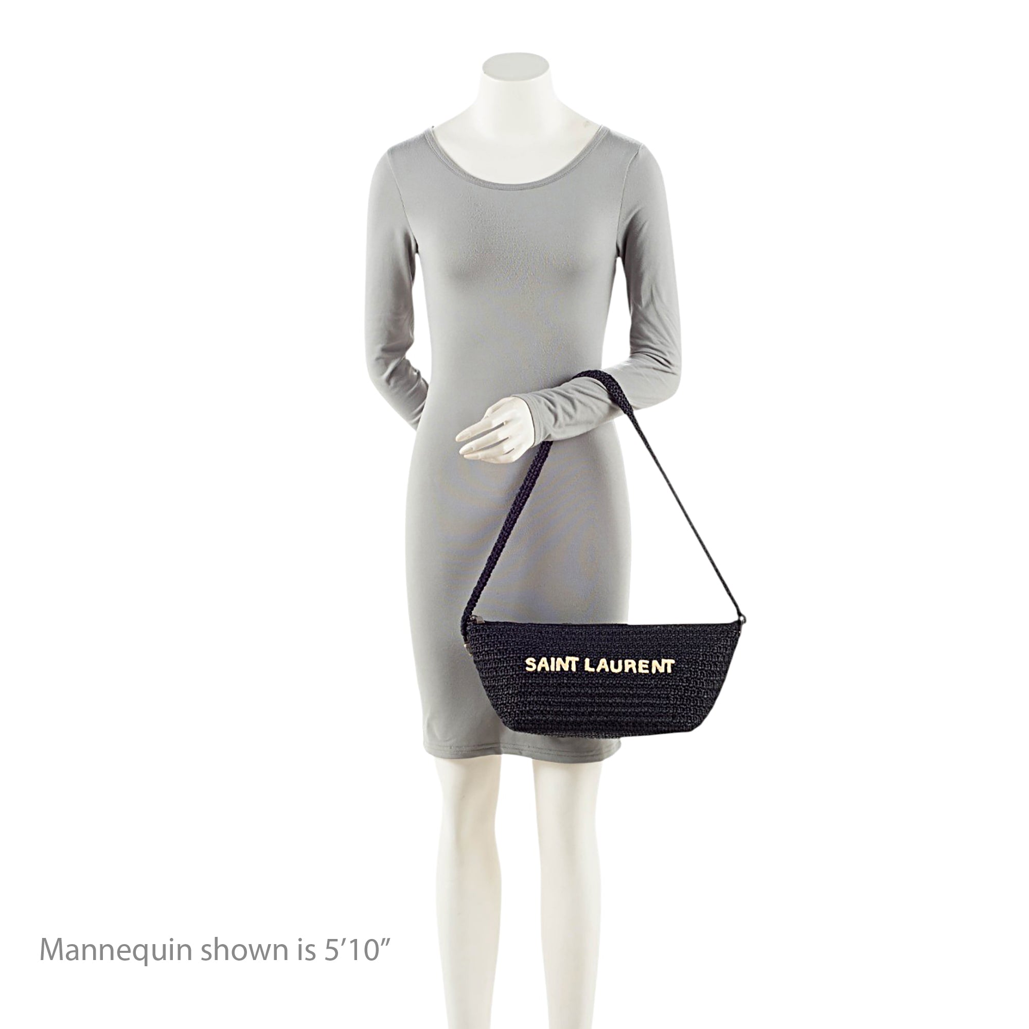 Saint Laurent Raffia Le Tuc Shoulder Bag