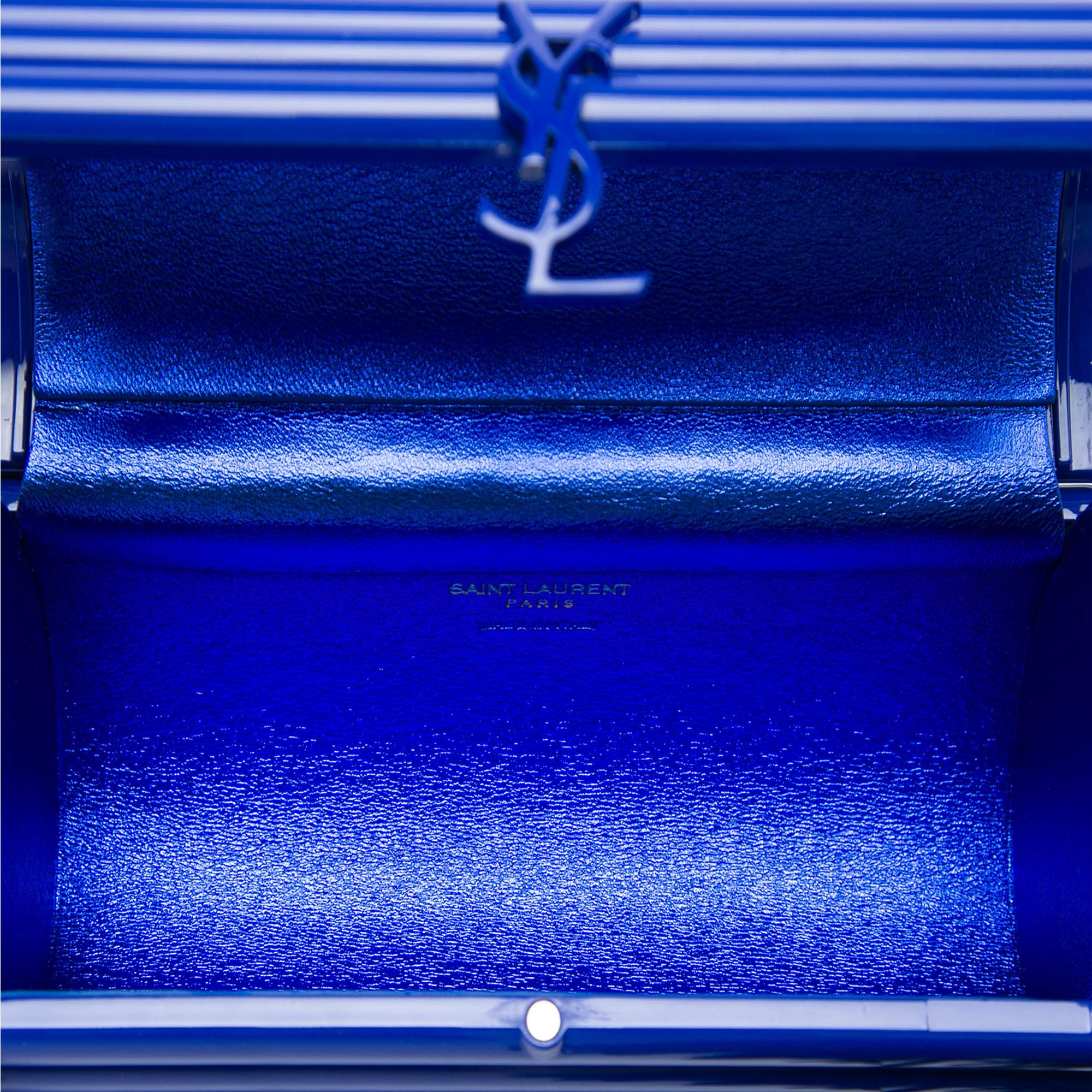 Saint Laurent Ribbed Acrylic and Lambskin Fringe Monogram Opium Box Bag